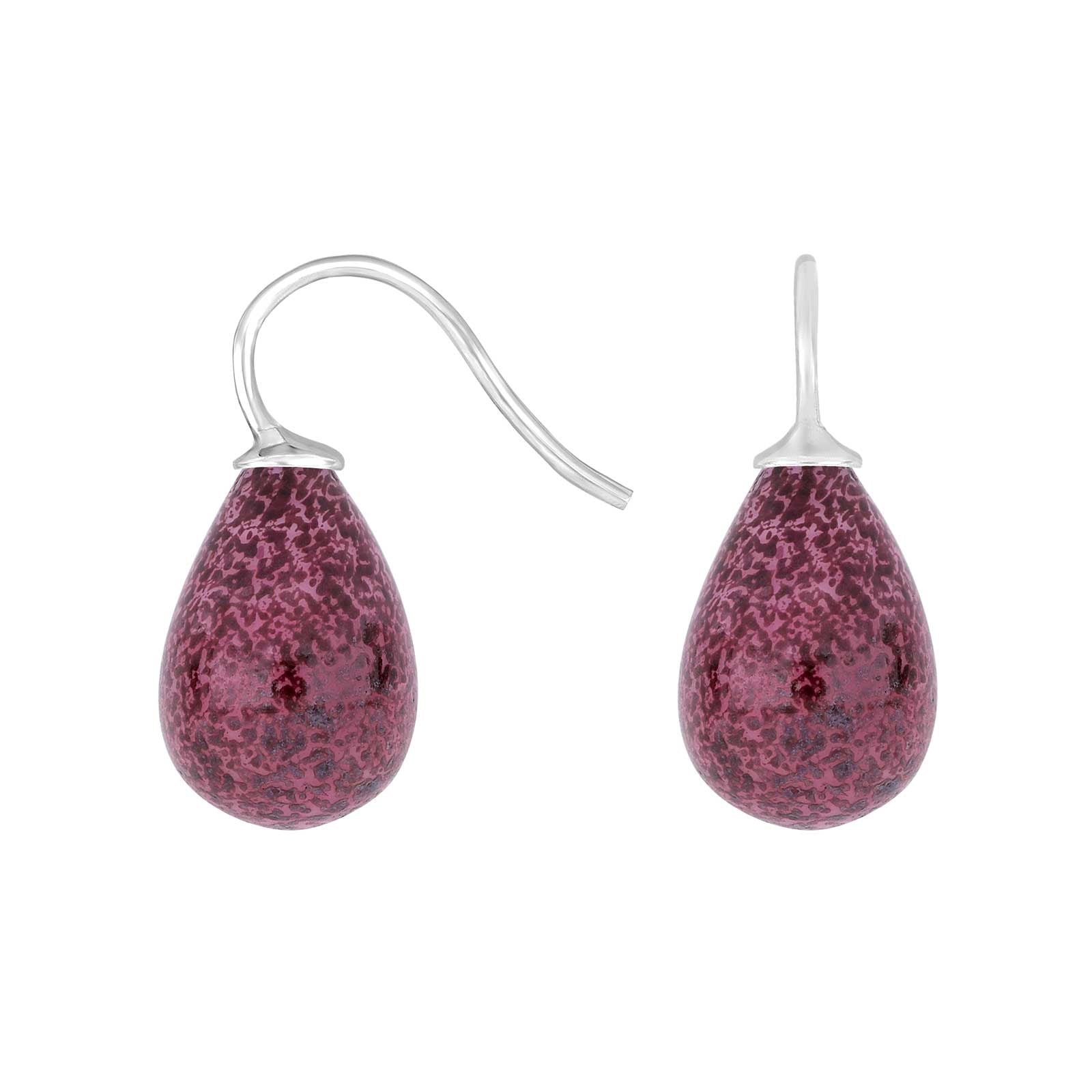 Silver earrings with Bohemian quartz glass