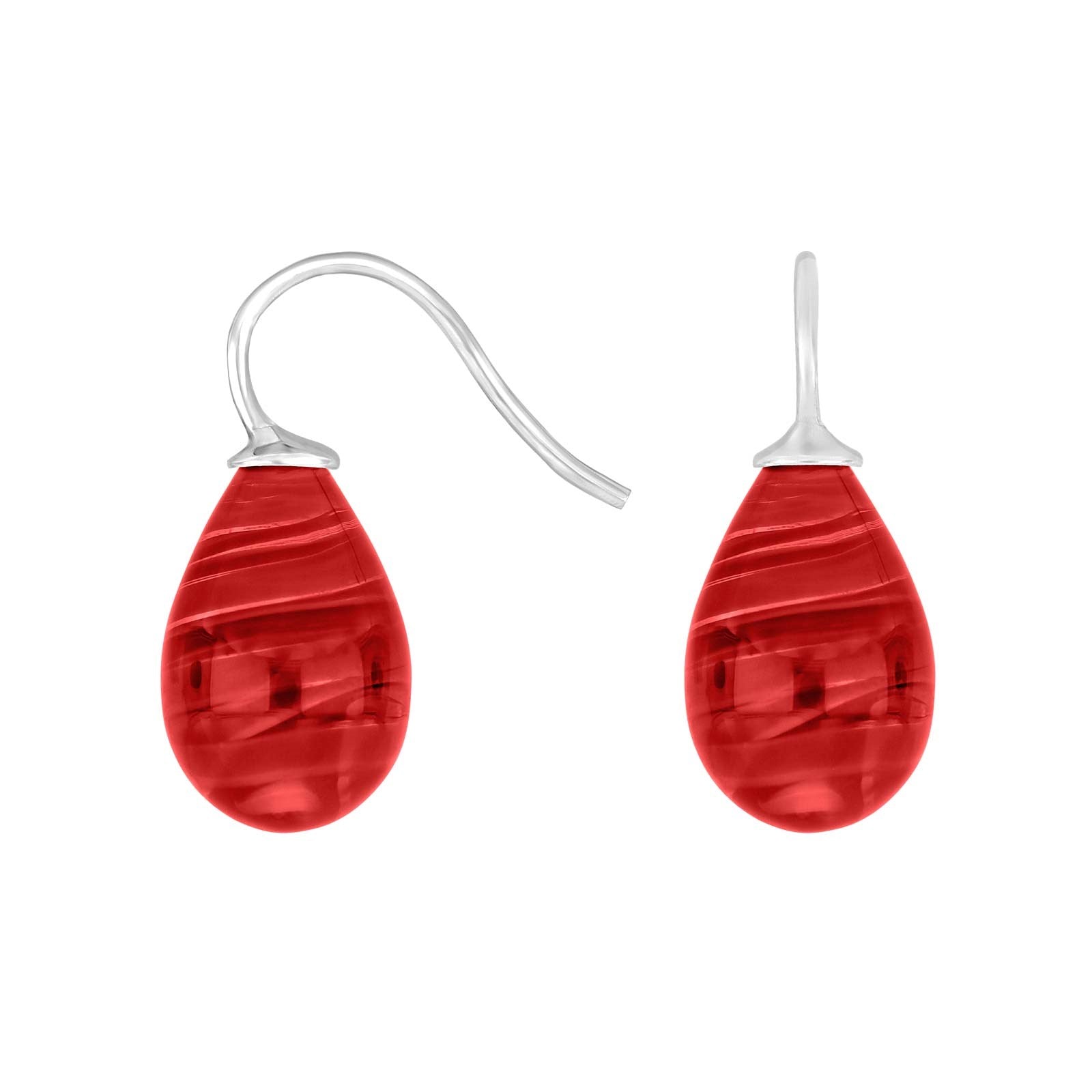 Silver earrings with Bohemian quartz glass