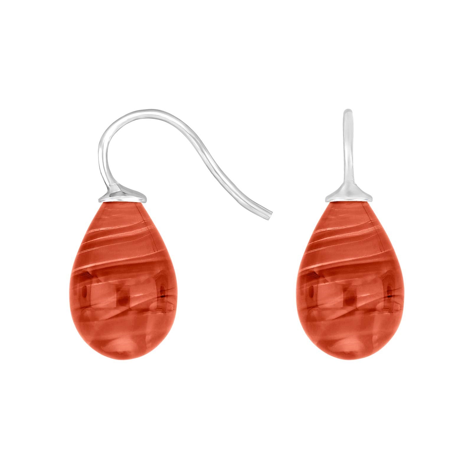 Silver earrings with Bohemian quartz glass