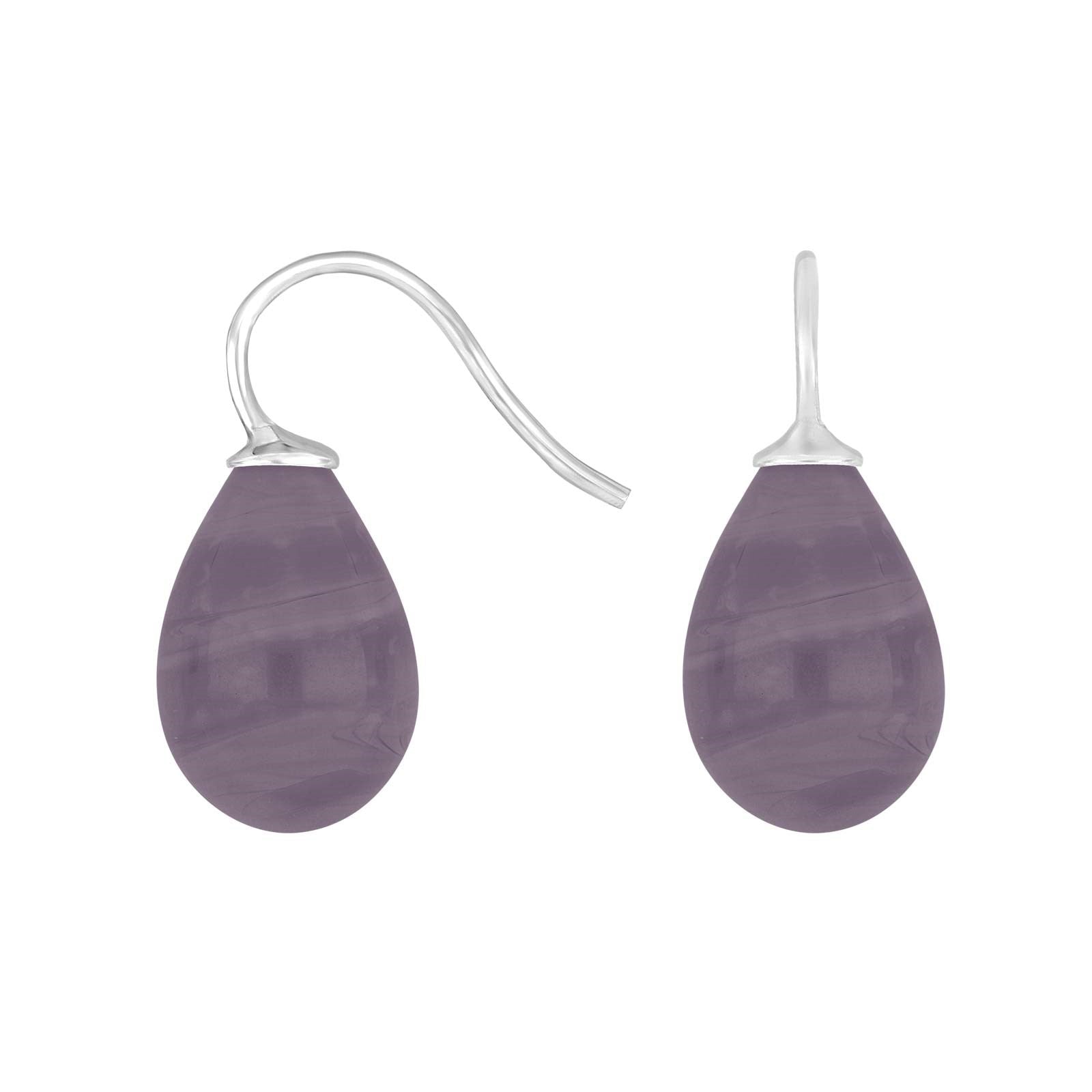 Silver earrings with Bohemian quartz glass