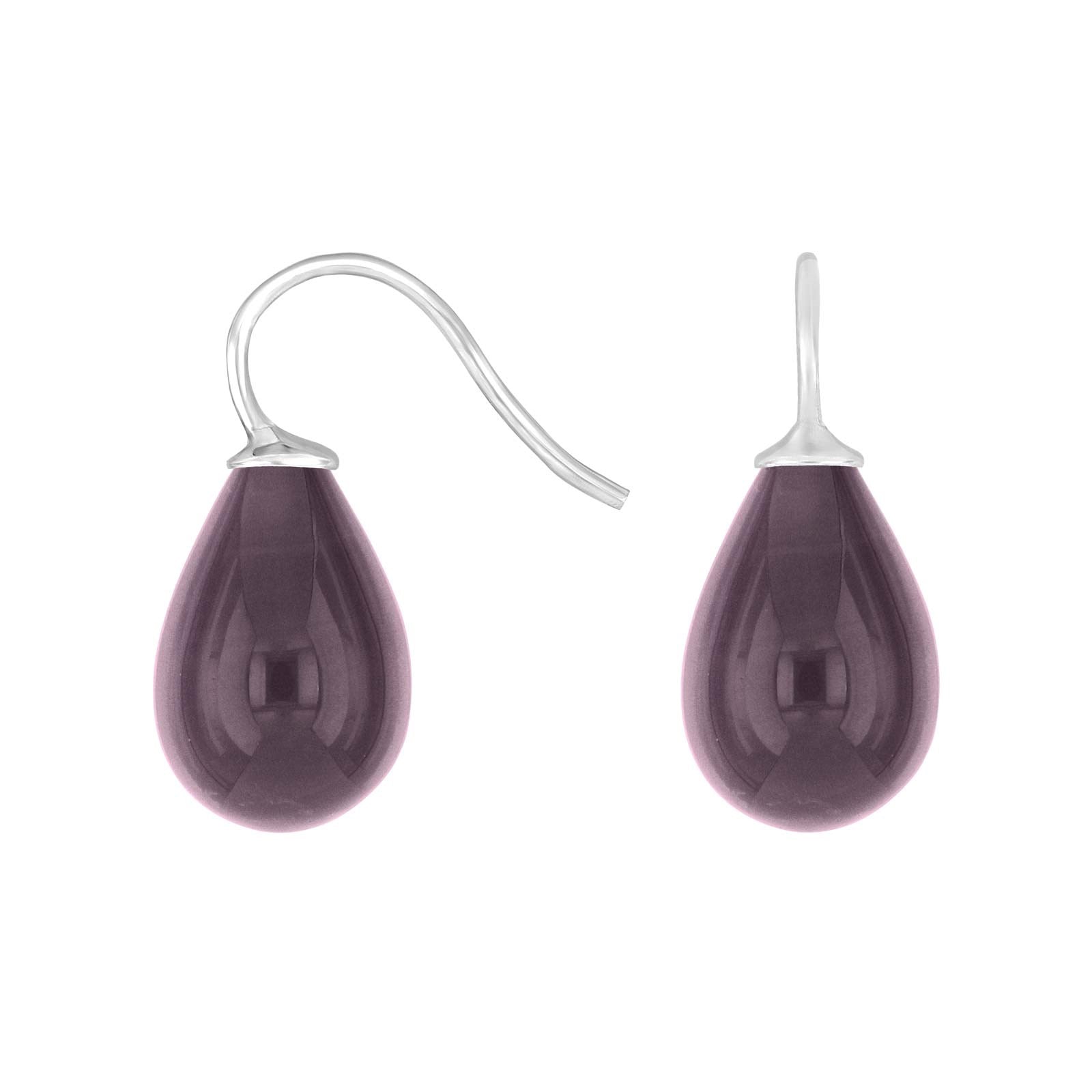 Silver earrings with Bohemian quartz glass