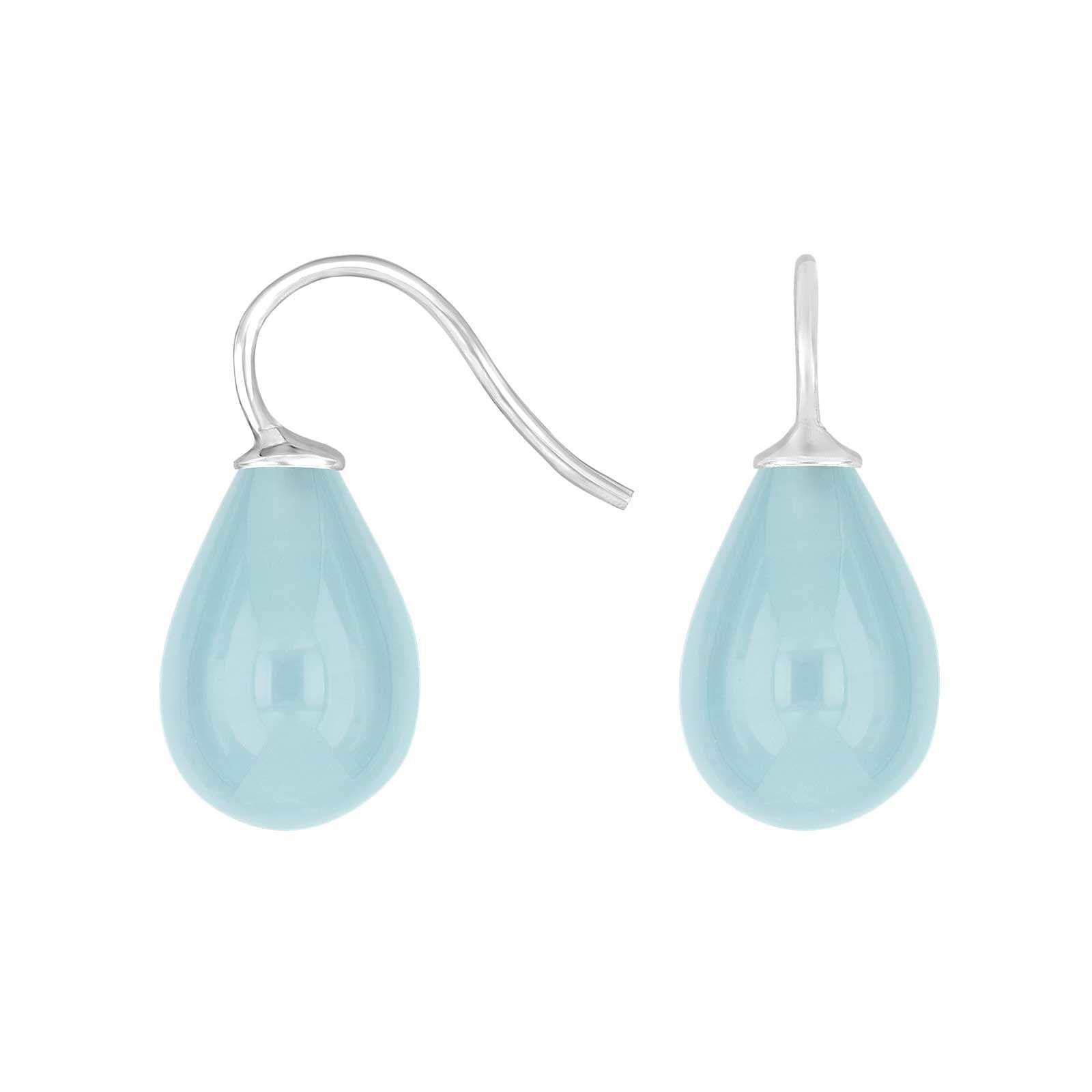 Silver earrings with Bohemian quartz glass
