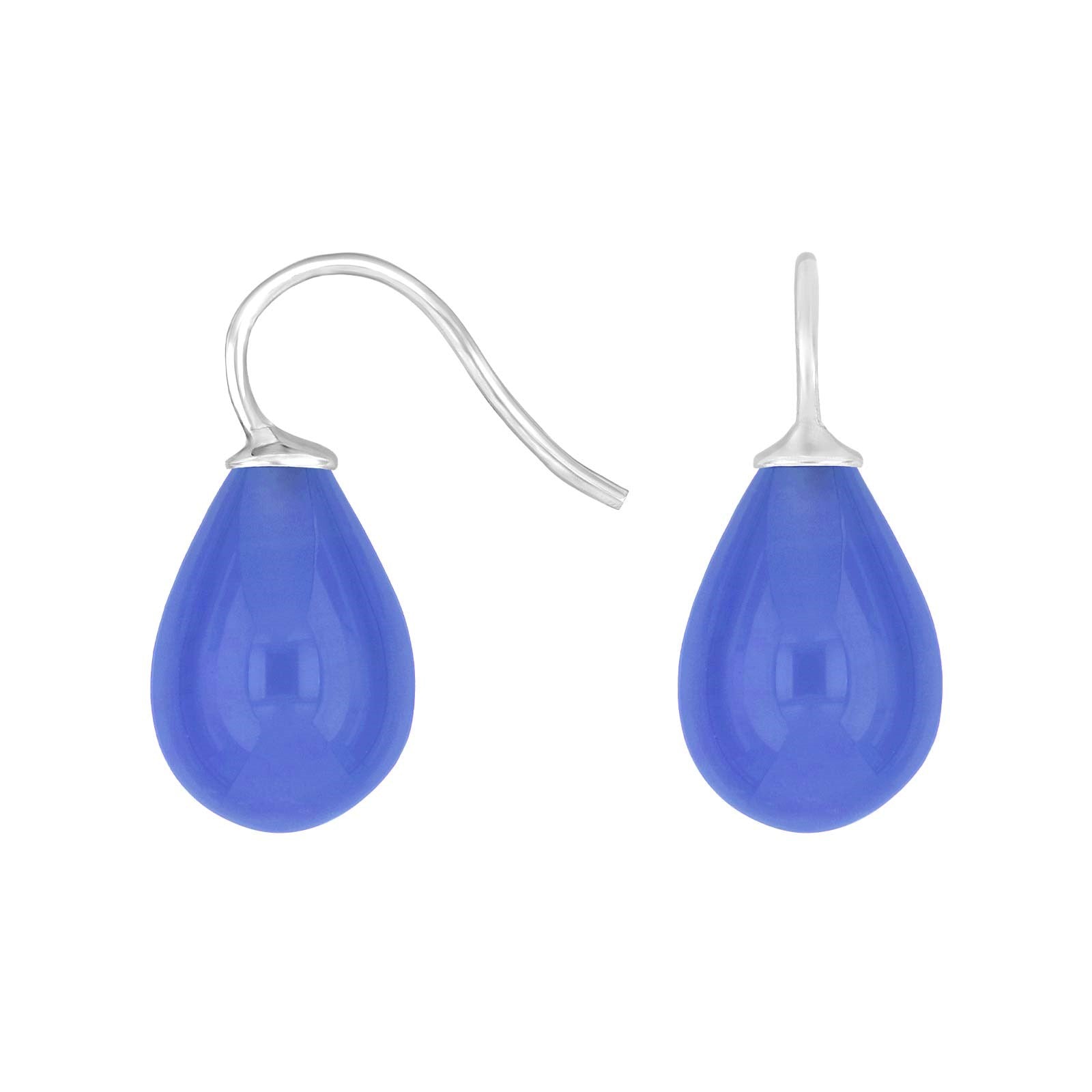 Silver earrings with Bohemian quartz glass