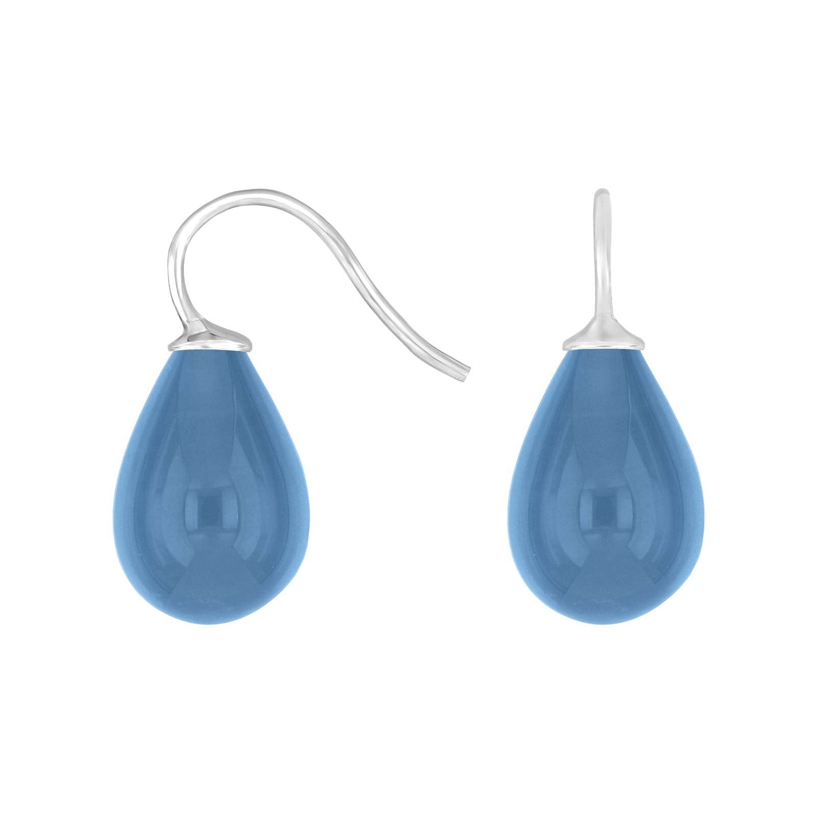 Silver earrings with Bohemian quartz glass