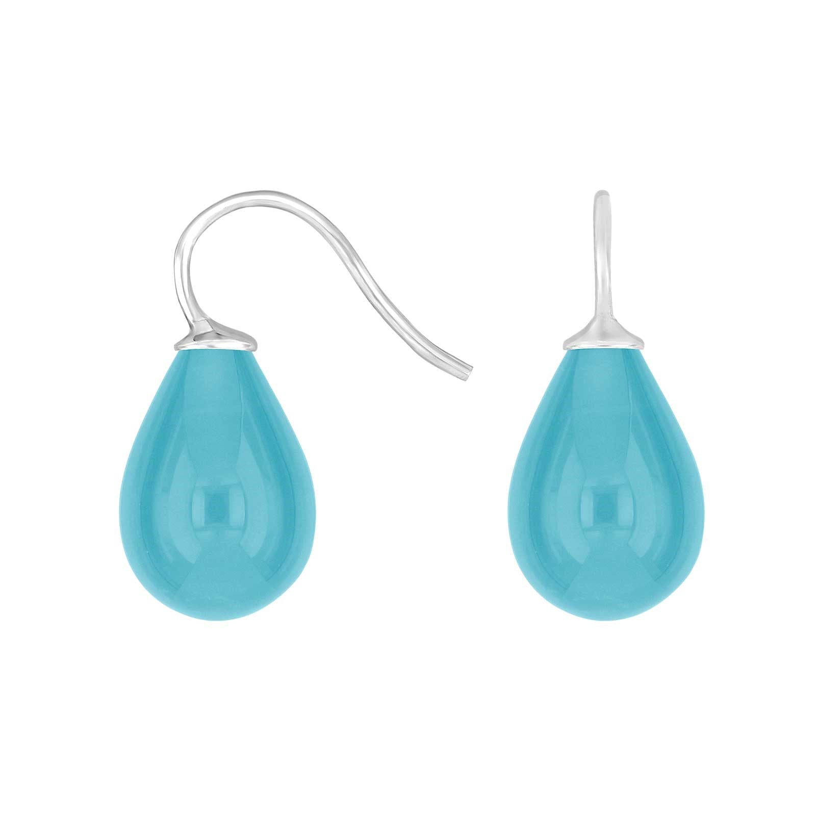 Silver earrings with Bohemian quartz glass