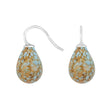 Silver earrings with Bohemian quartz glass