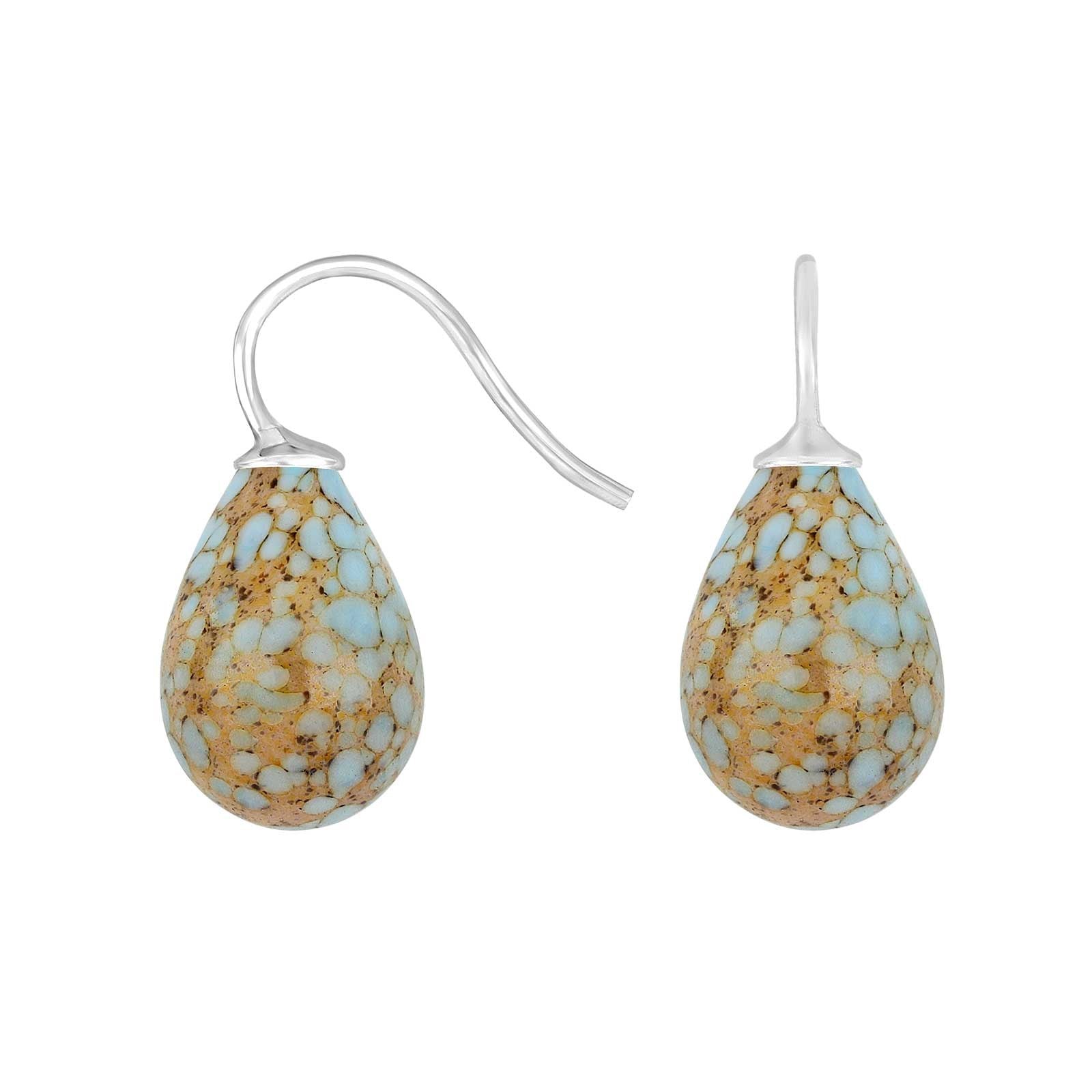 Silver earrings with Bohemian quartz glass