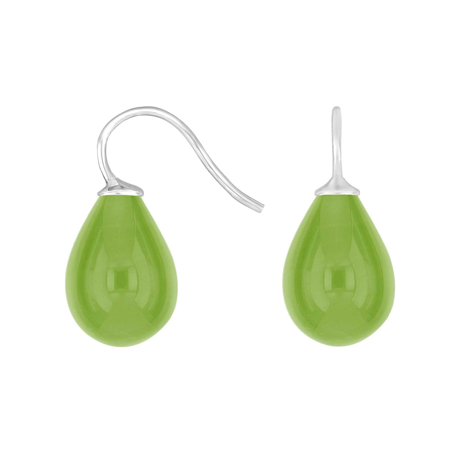 Silver earrings with Bohemian quartz glass