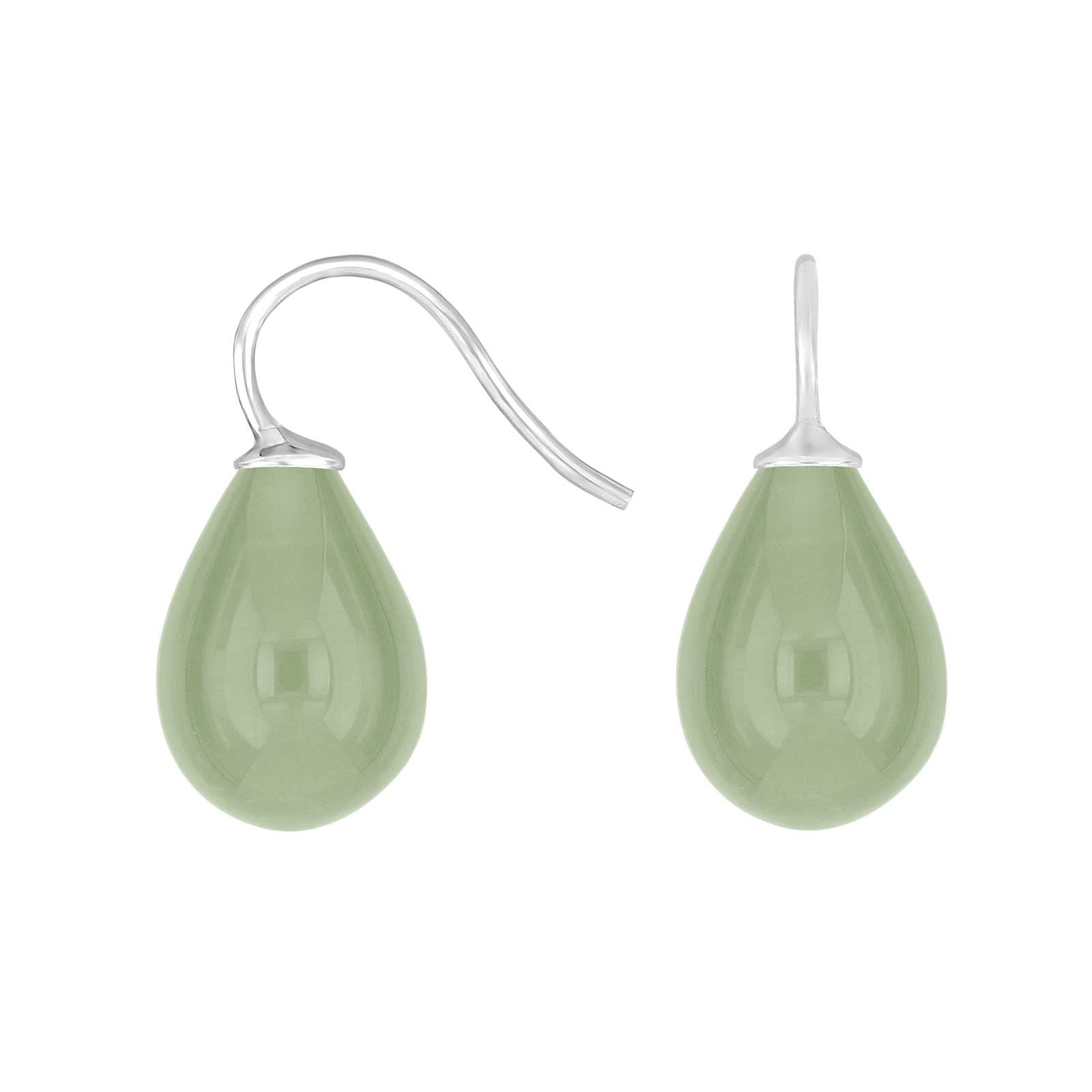 Silver earrings with Bohemian quartz glass