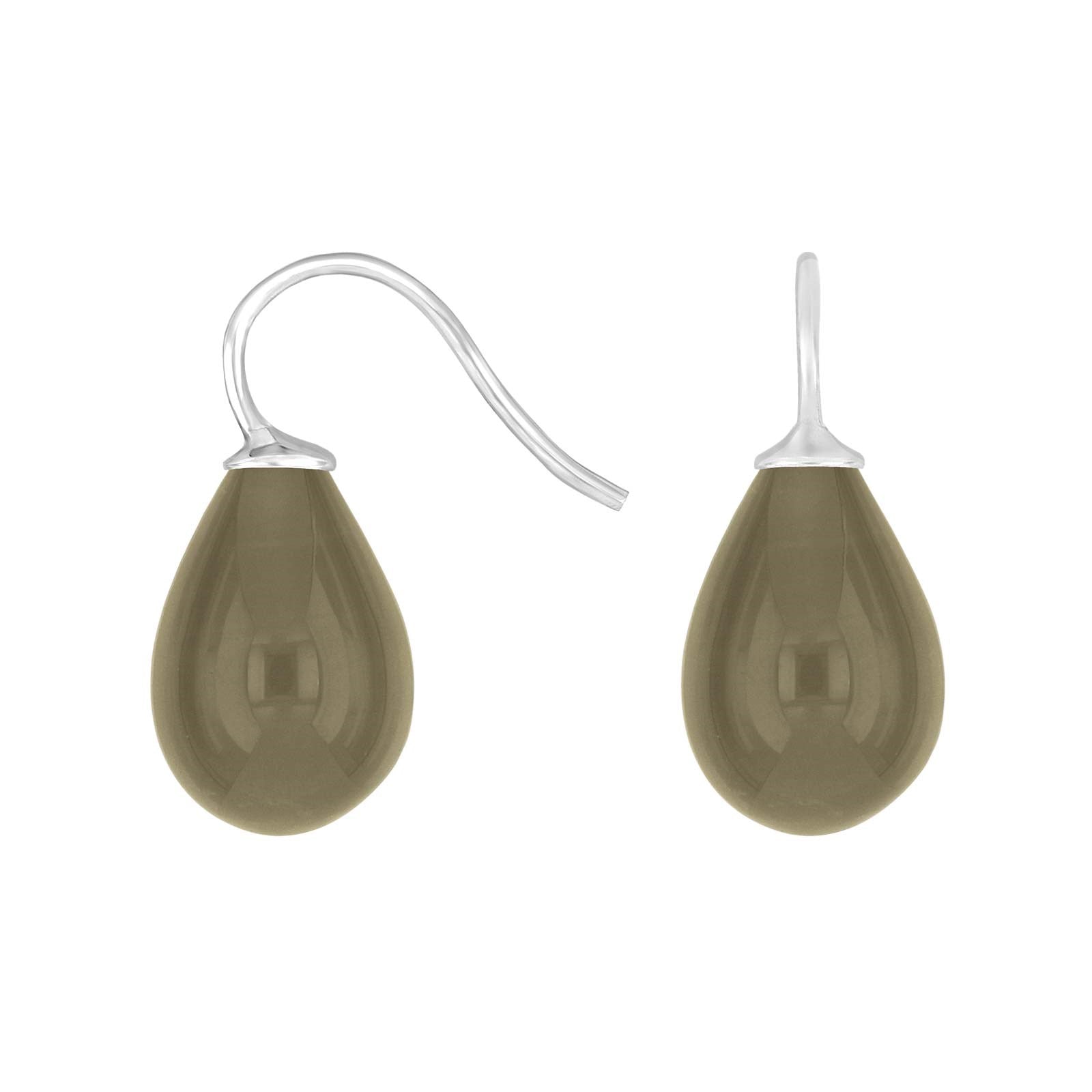 Silver earrings with Bohemian quartz glass