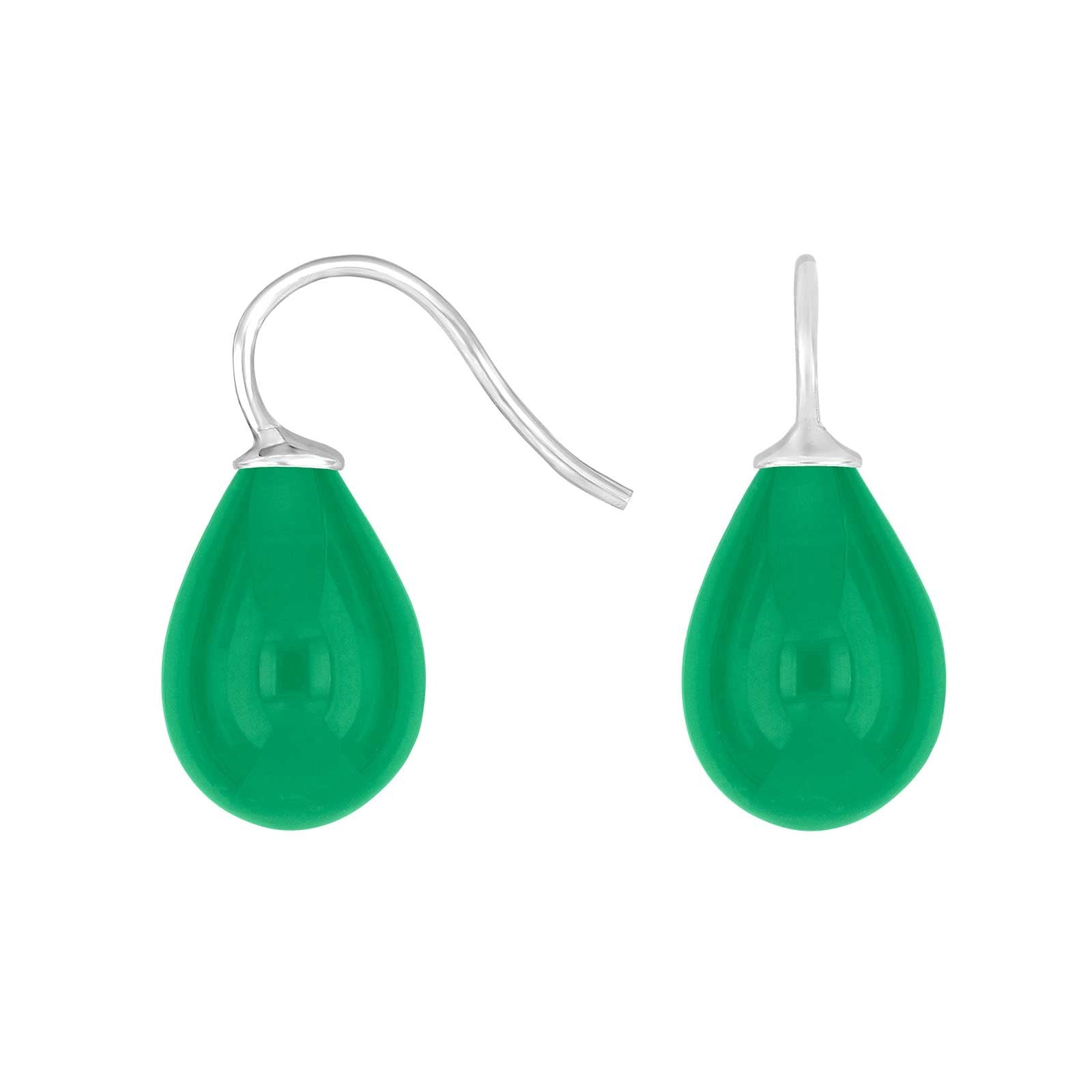 Silver earrings with Bohemian quartz glass