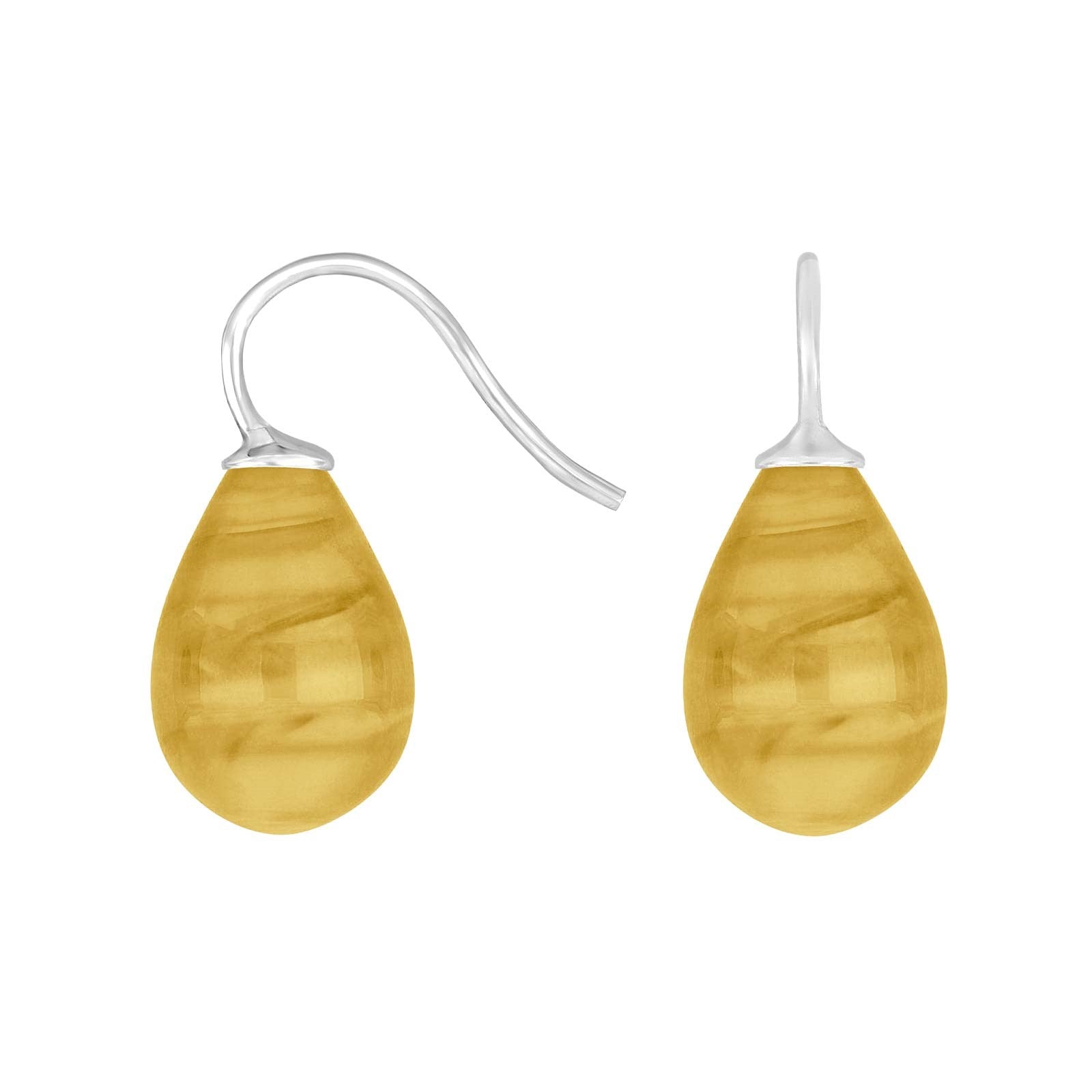 Silver earrings with Bohemian quartz glass