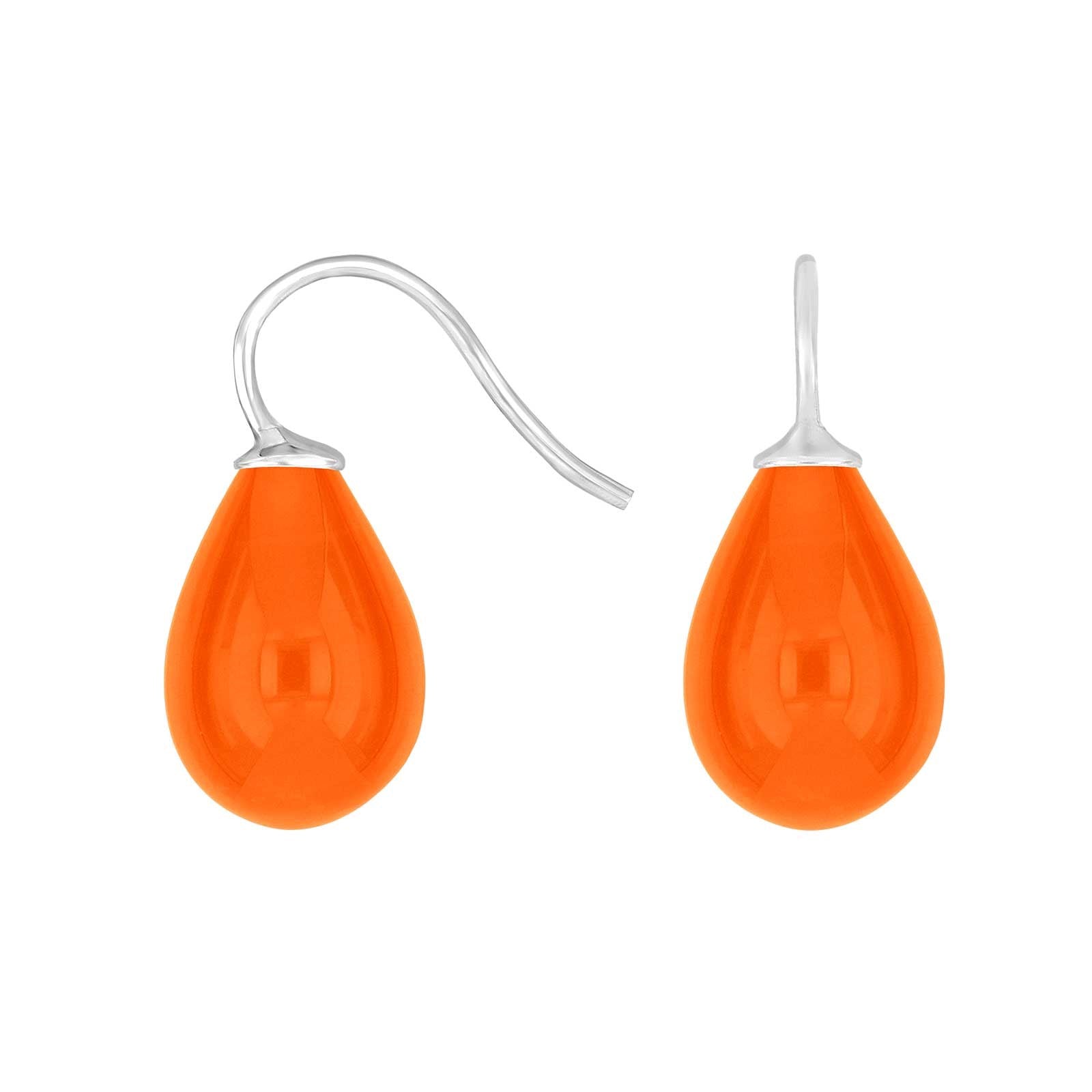 Silver earrings with Bohemian quartz glass
