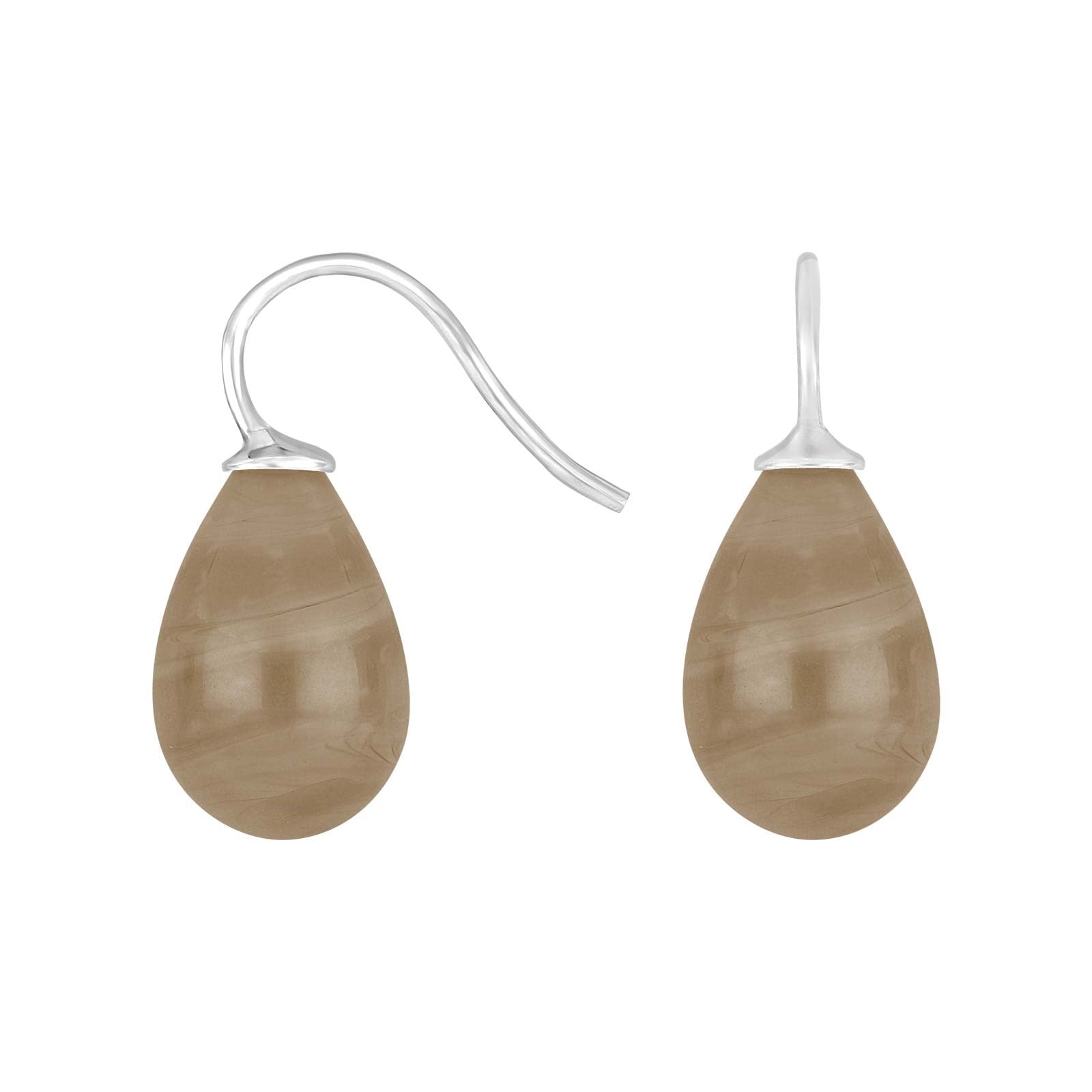 Silver earrings with Bohemian quartz glass