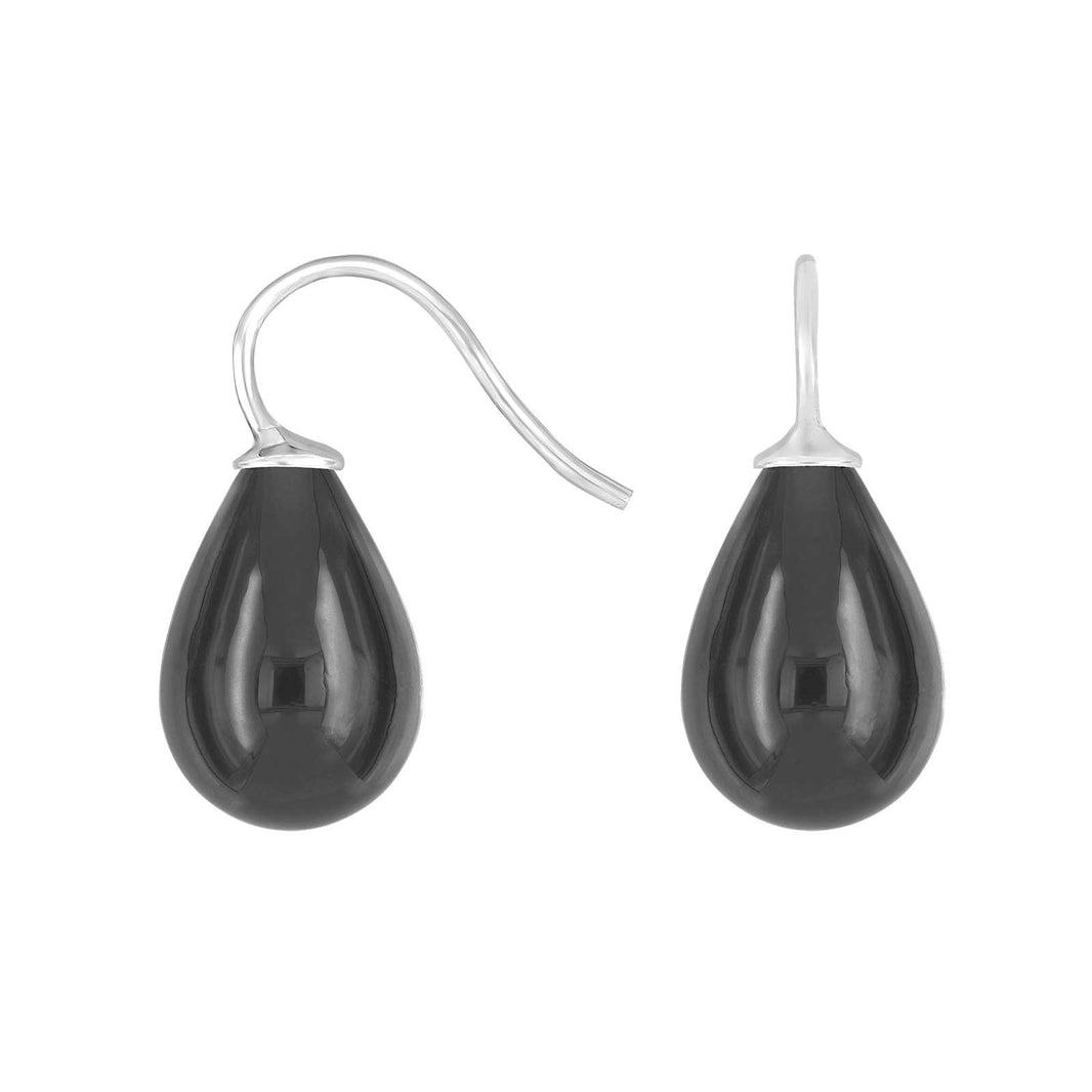 Silver earrings with Bohemian quartz glass