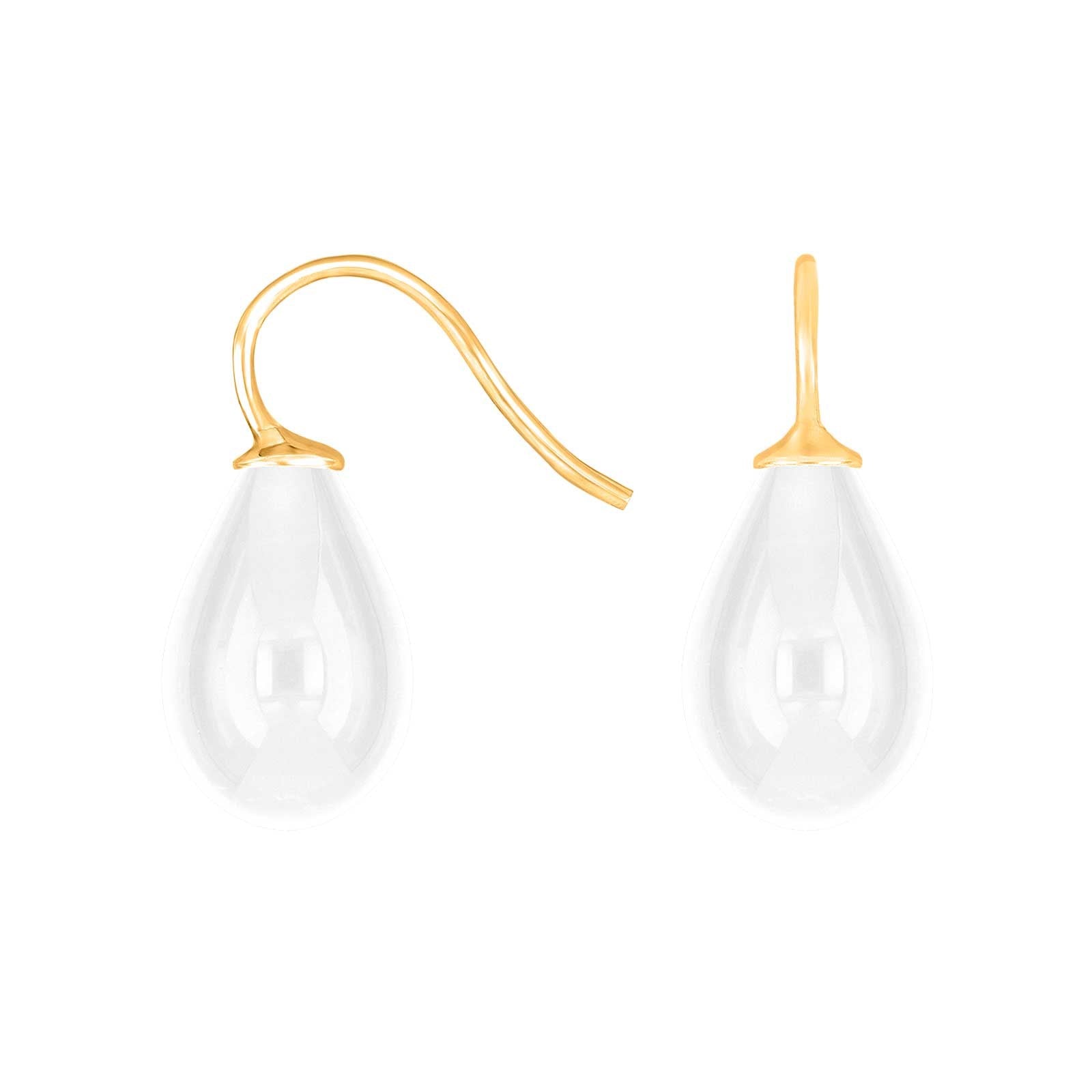 Silver earrings with Bohemian quartz glass