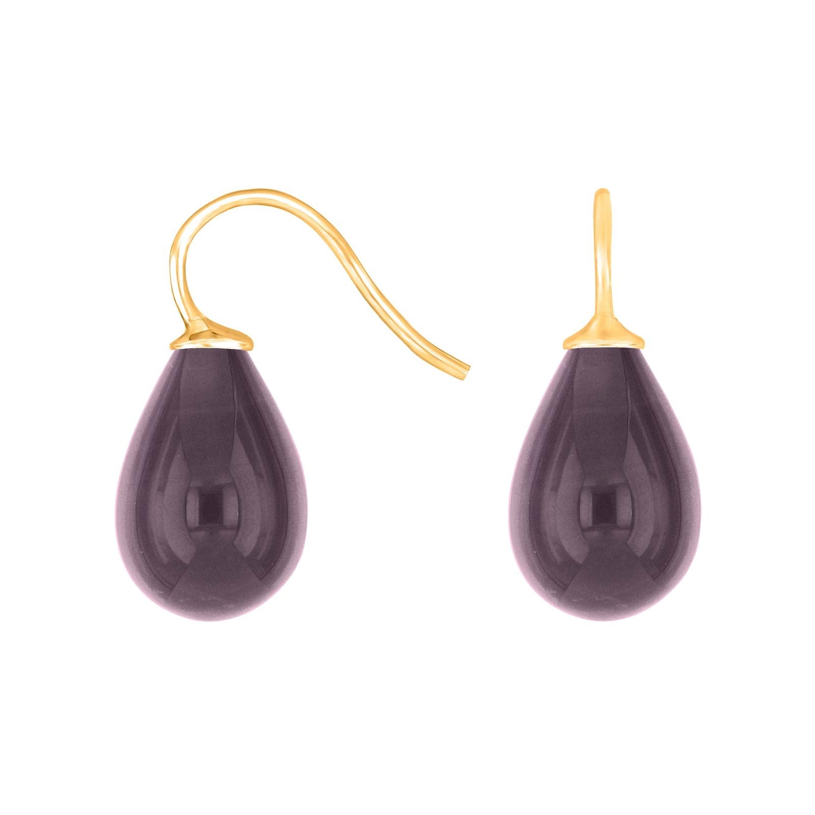 Silver earrings with Bohemian quartz glass