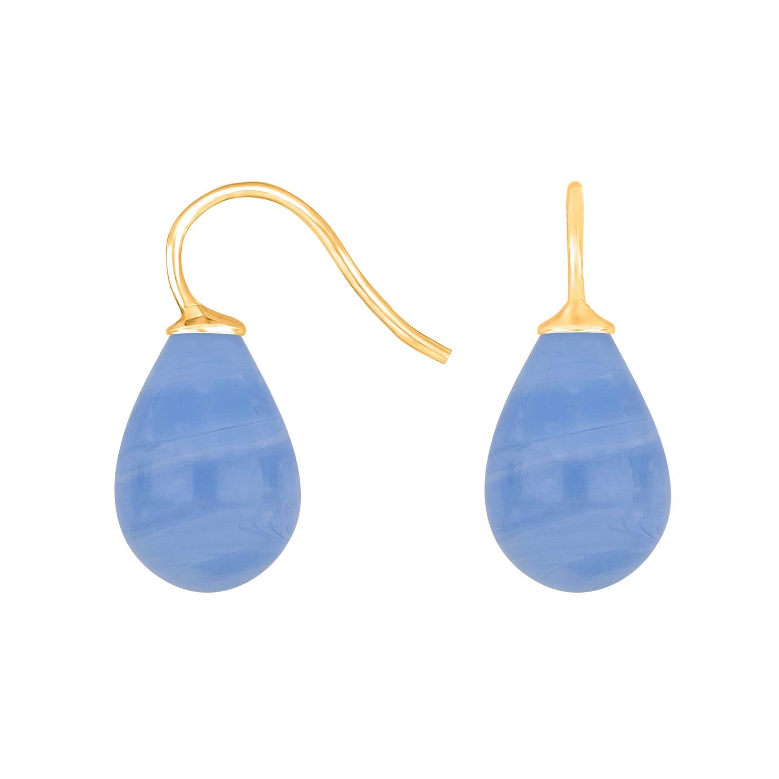 Silver earrings with Bohemian quartz glass