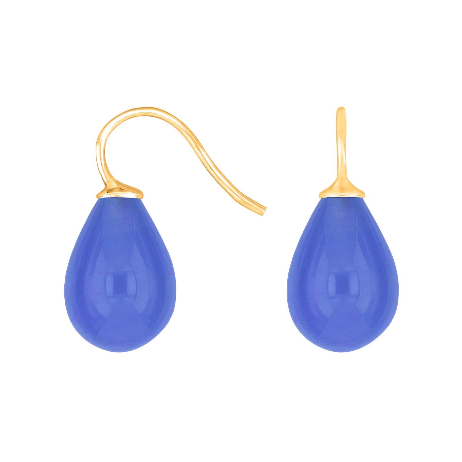 Silver earrings with Bohemian quartz glass