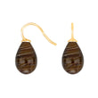 Silver earrings with Bohemian quartz glass