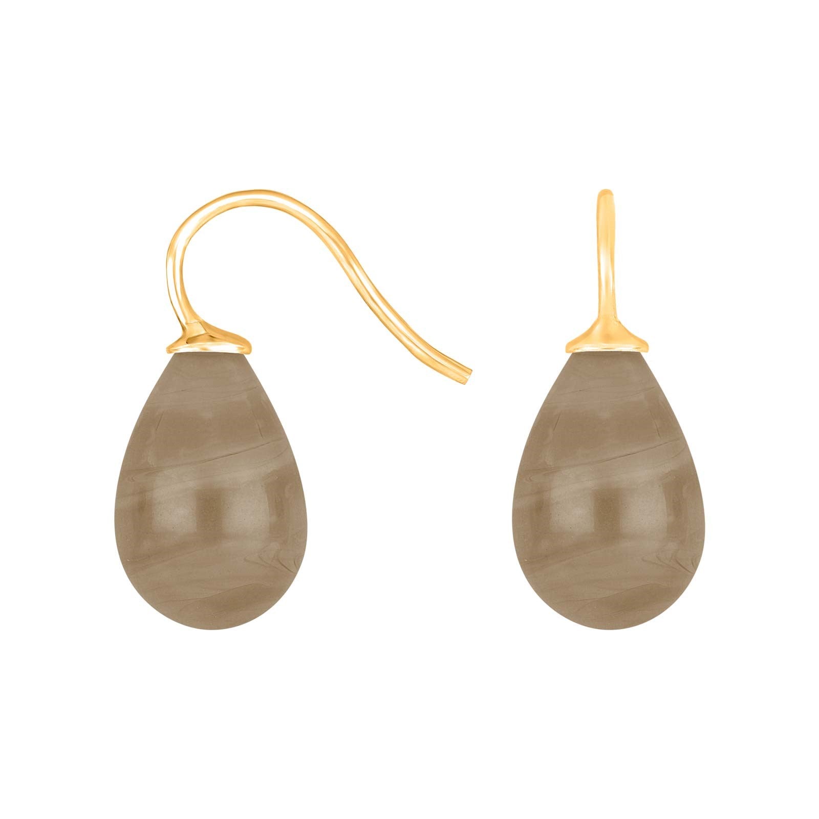 Silver earrings with Bohemian quartz glass