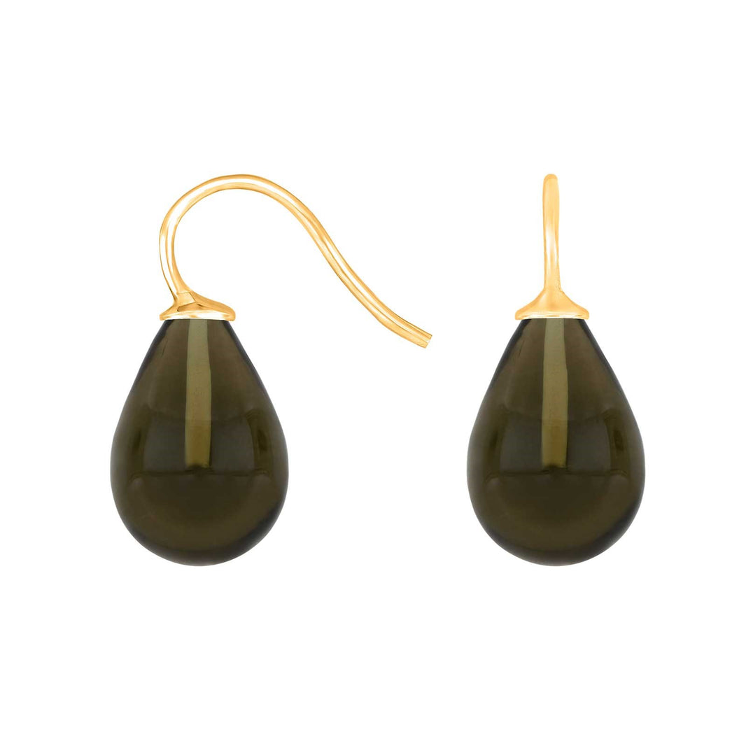 Silberohrringe mit böhmischem Quarzglas - 98 / Rosévergoldet
