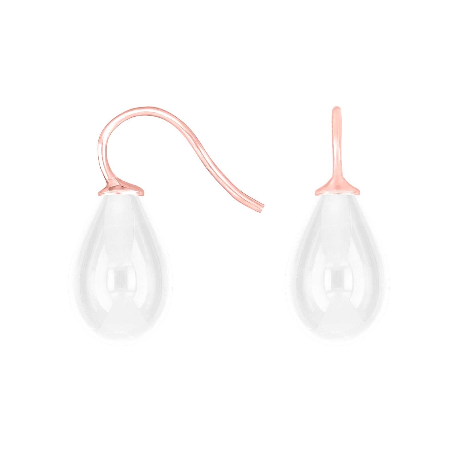 Silver earrings with Bohemian quartz glass