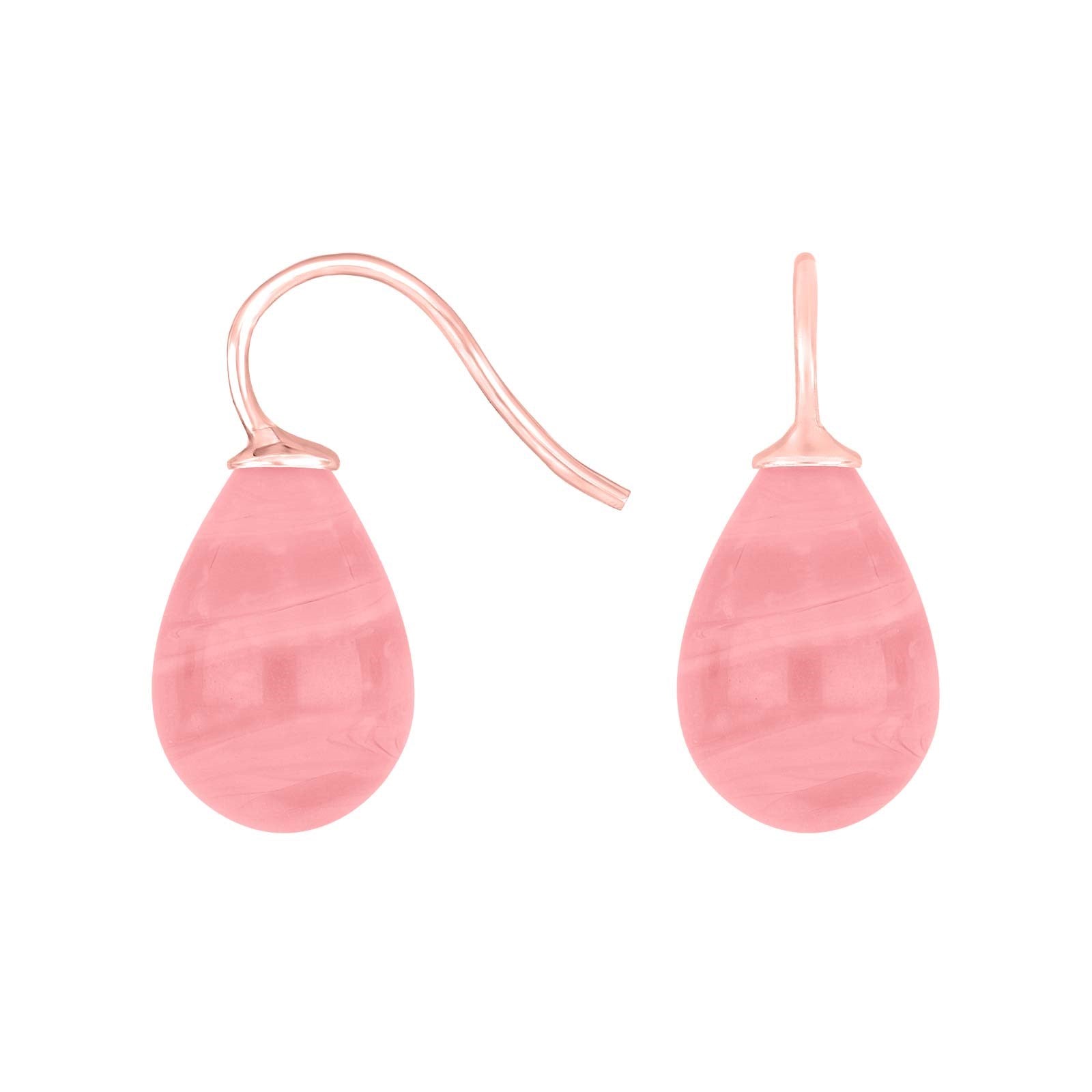 Silver earrings with Bohemian quartz glass