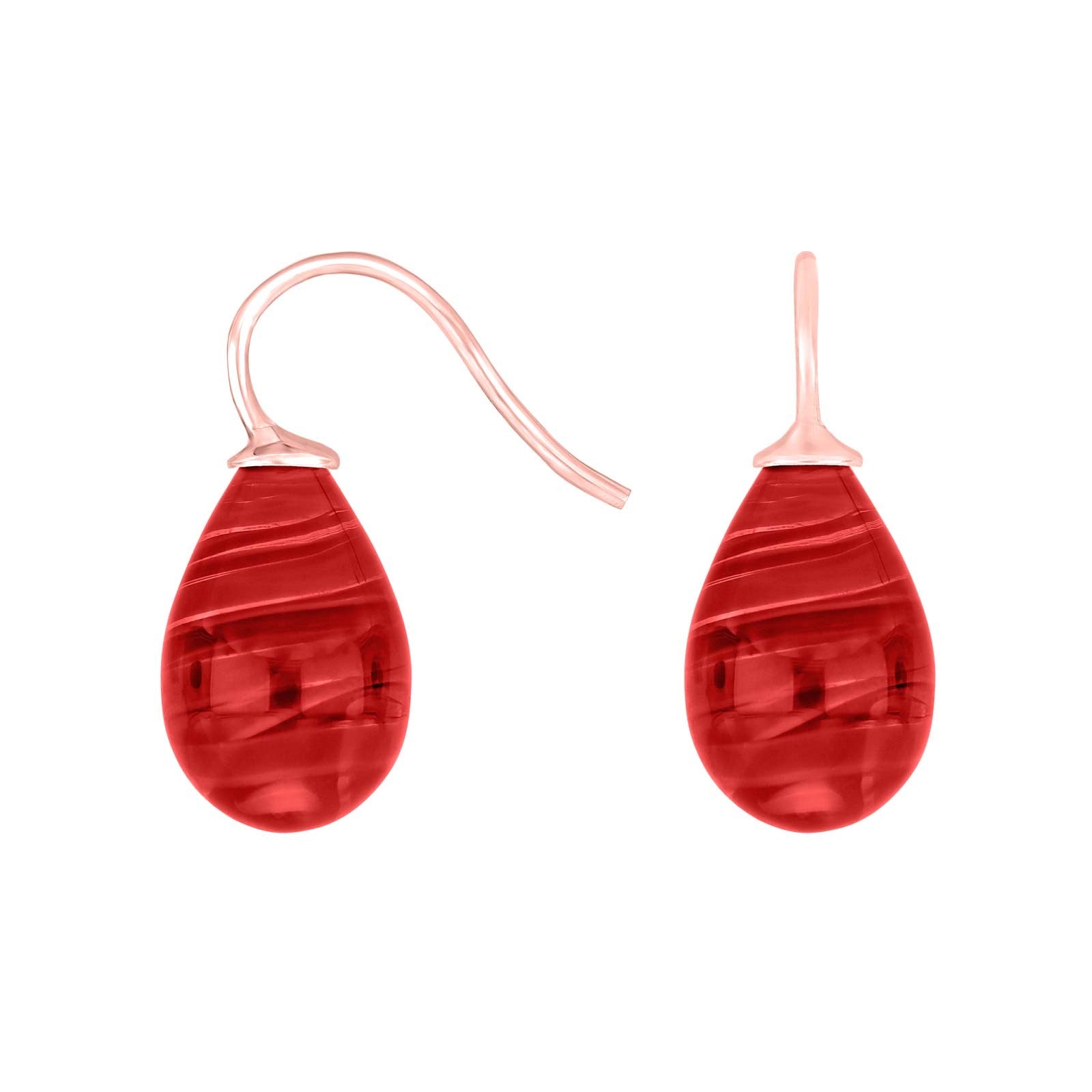Silver earrings with Bohemian quartz glass