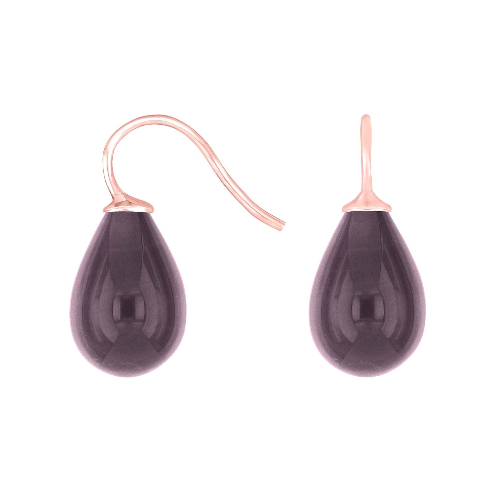 Silver earrings with Bohemian quartz glass