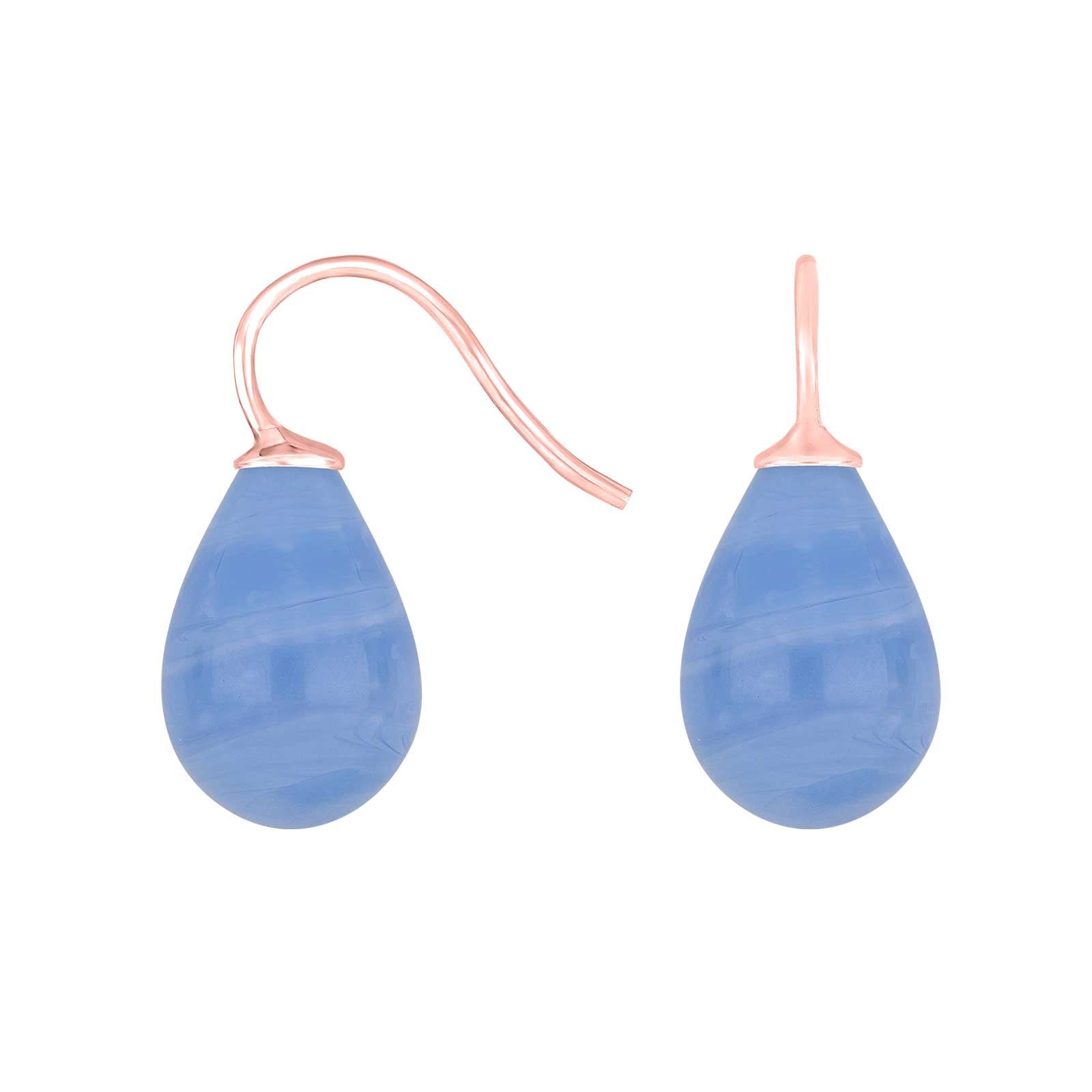 Silver earrings with Bohemian quartz glass