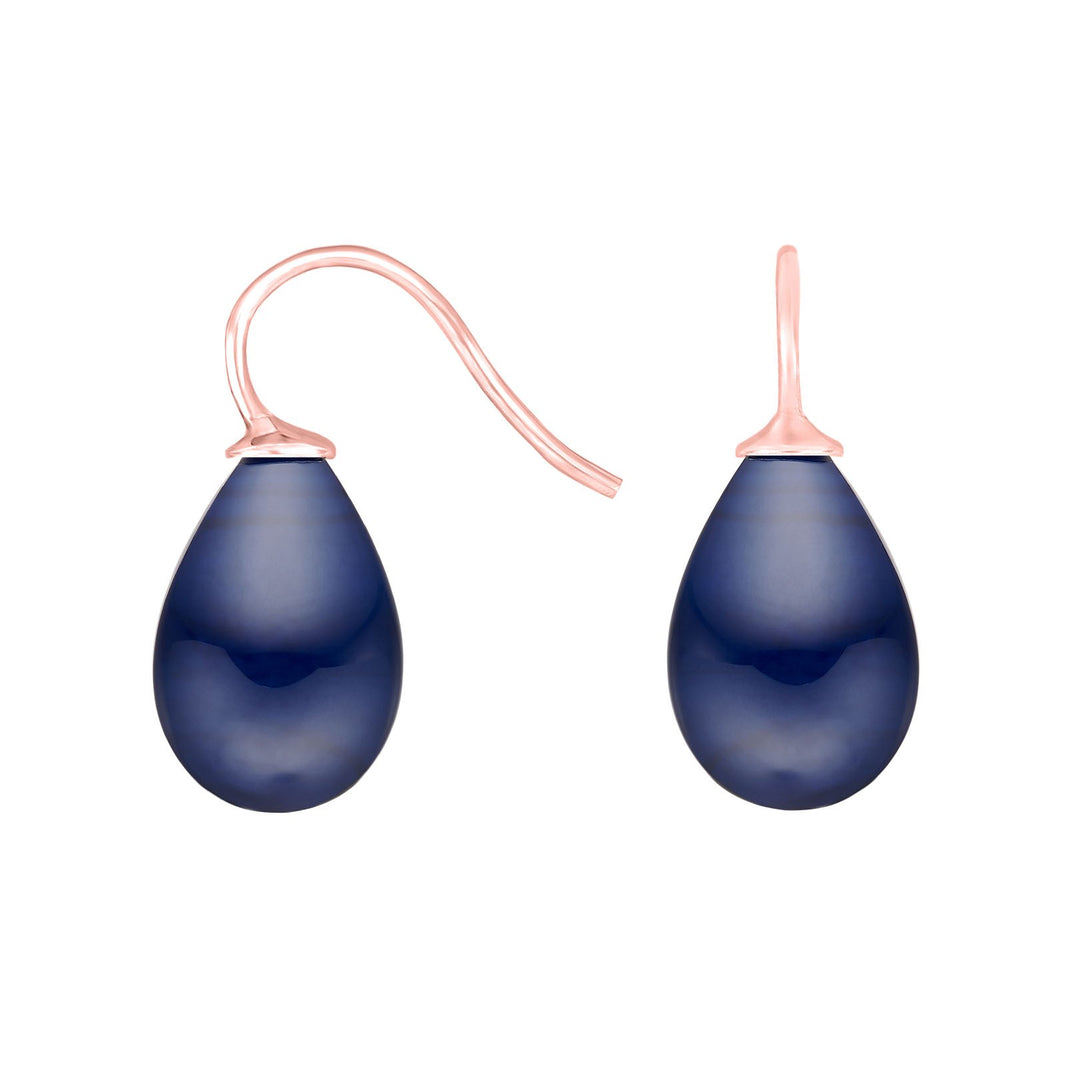 Silver earrings with Bohemian quartz glass