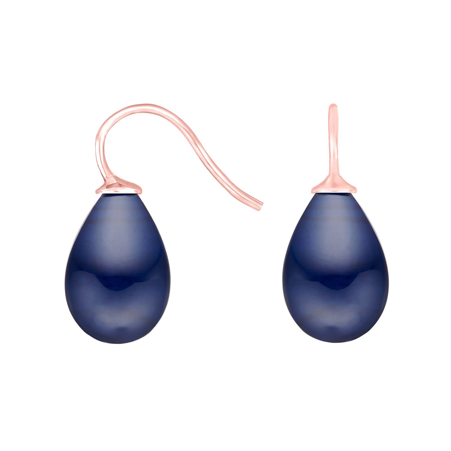 Silberohrringe mit böhmischem Quarzglas - 87 / Rosévergoldet