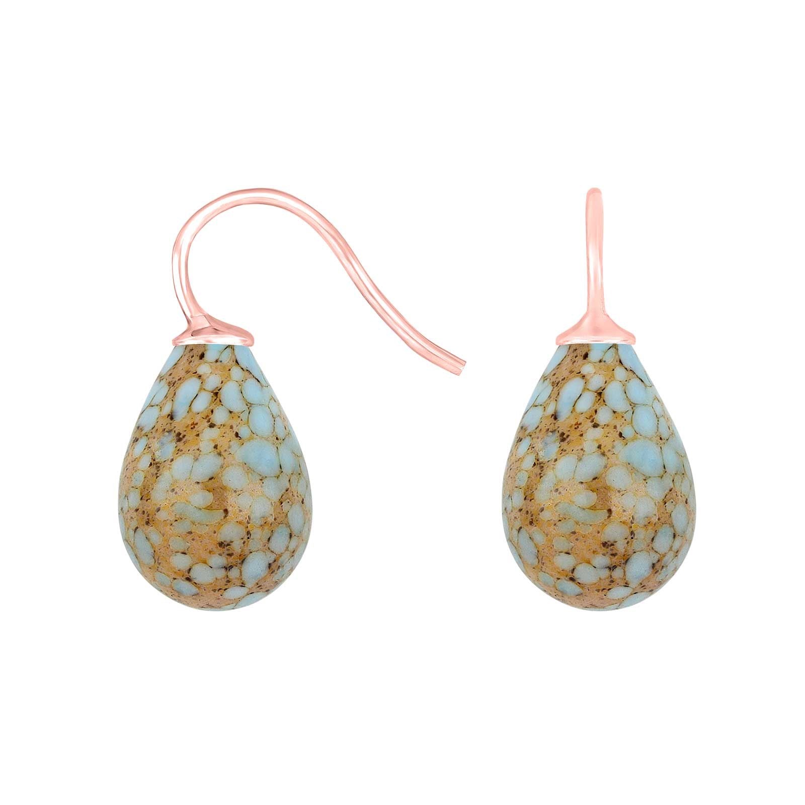 Silver earrings with Bohemian quartz glass