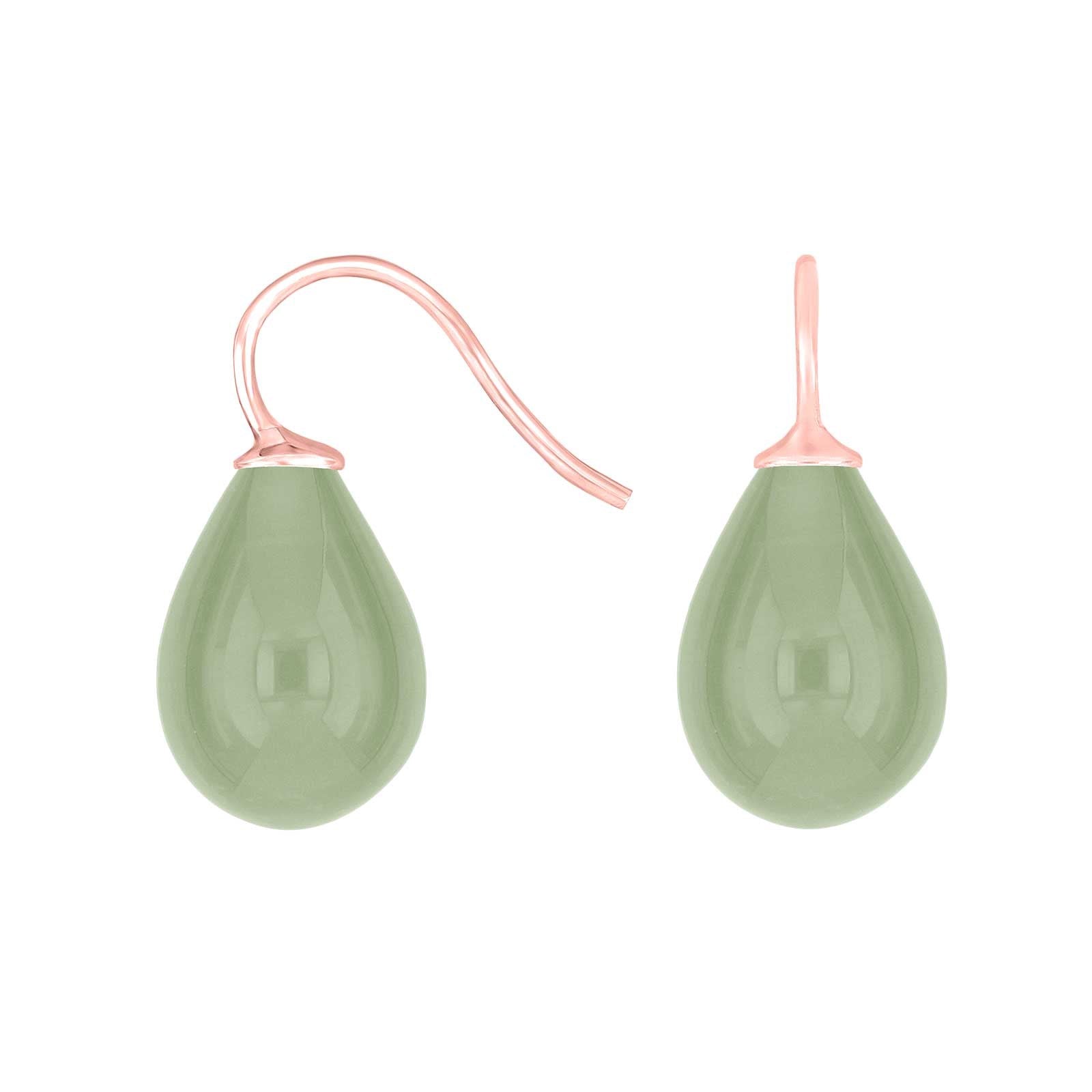 Silver earrings with Bohemian quartz glass