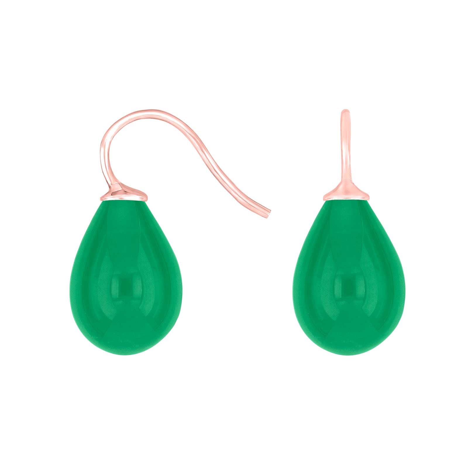 Silver earrings with Bohemian quartz glass