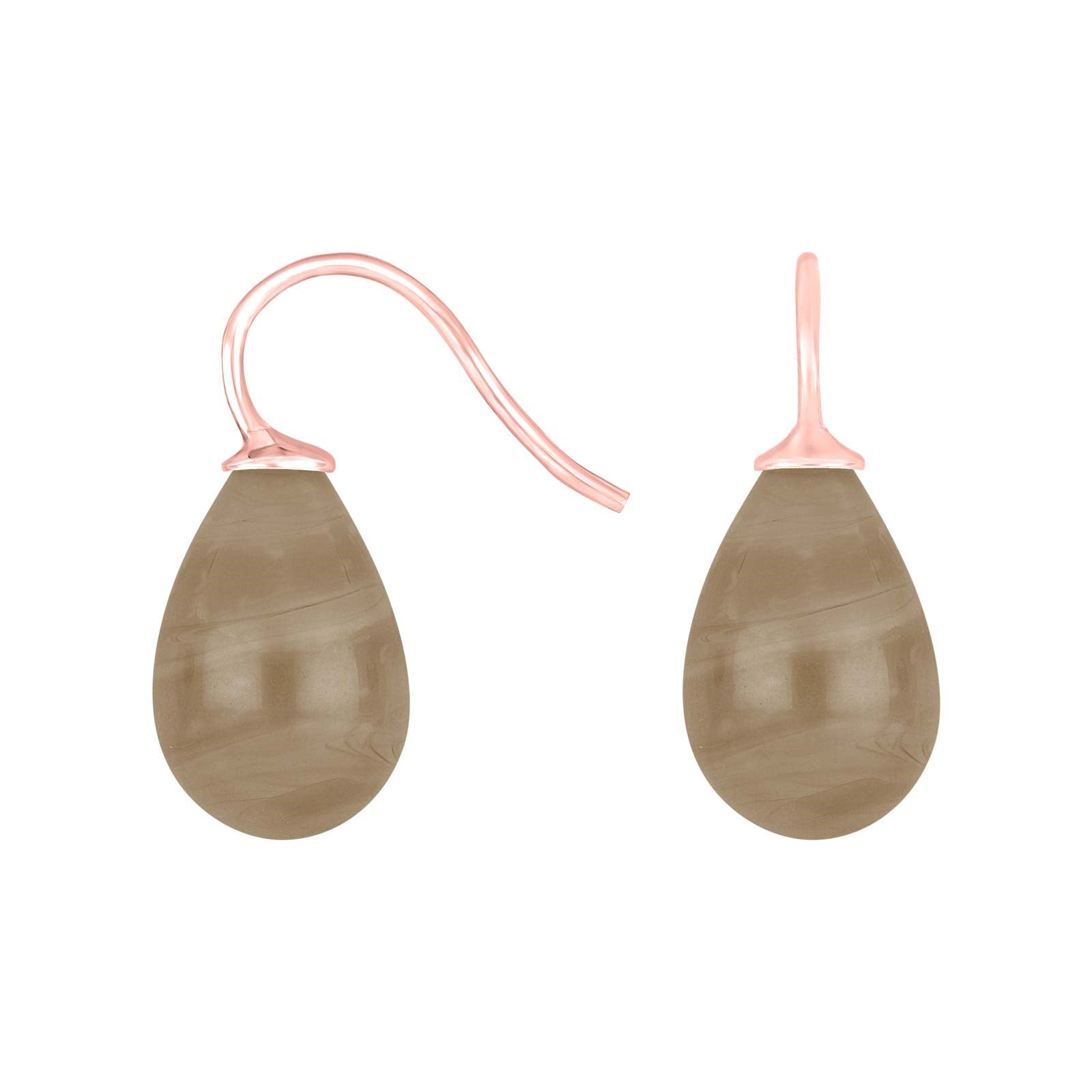 Silver earrings with Bohemian quartz glass