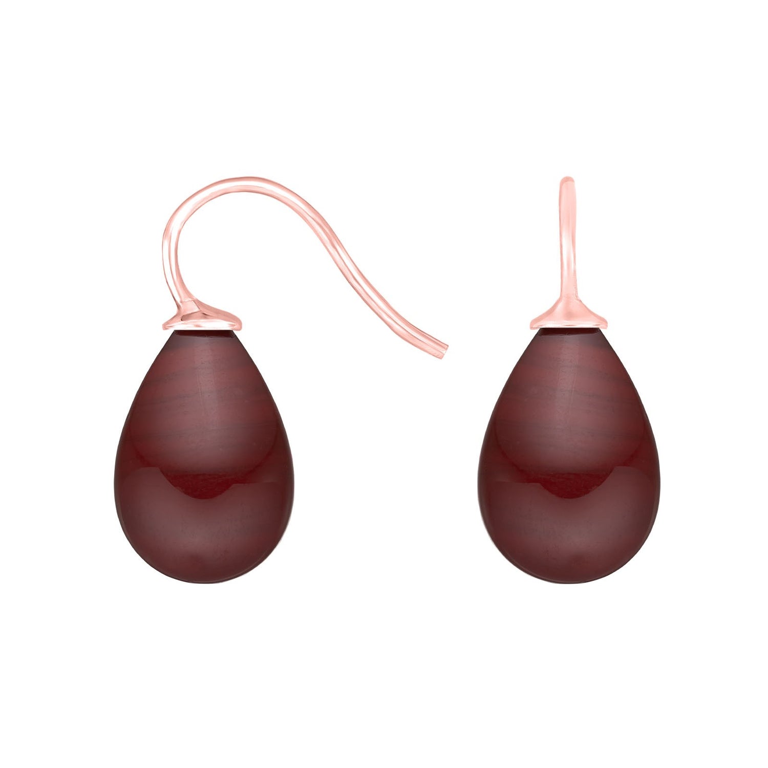 Silberohrringe mit böhmischem Quarzglas - 87 / Rosévergoldet