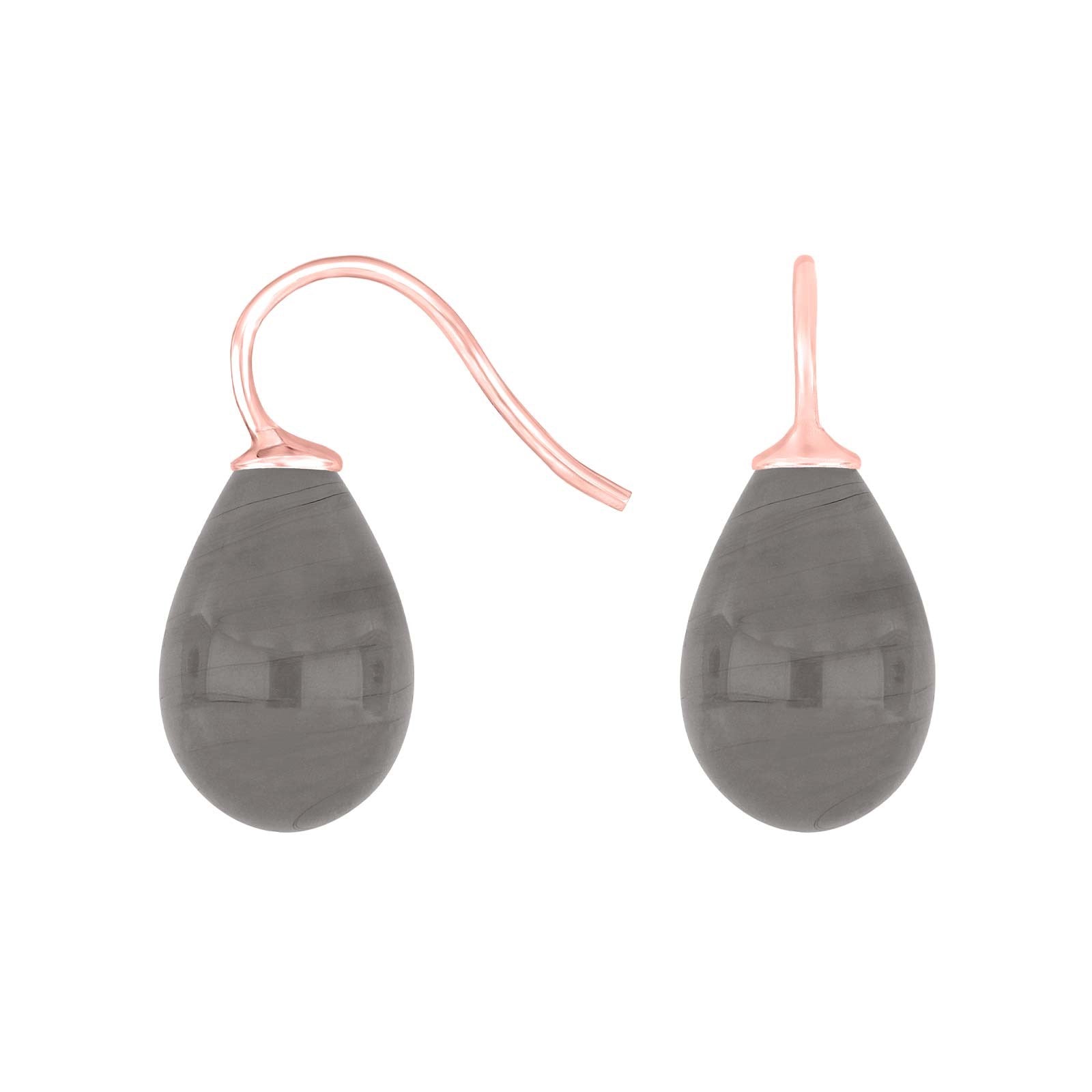 Silver earrings with Bohemian quartz glass