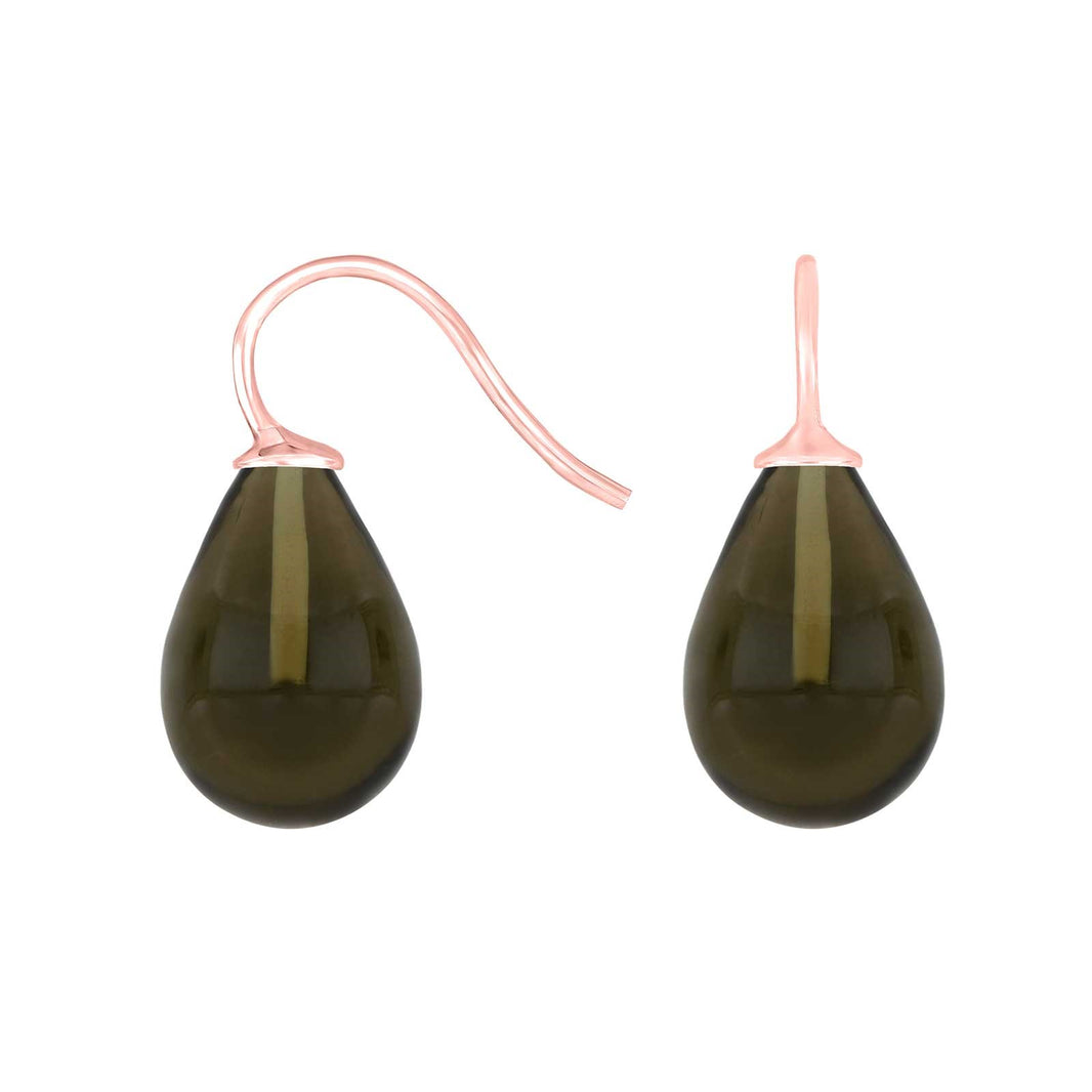 Silver earrings with Bohemian quartz glass