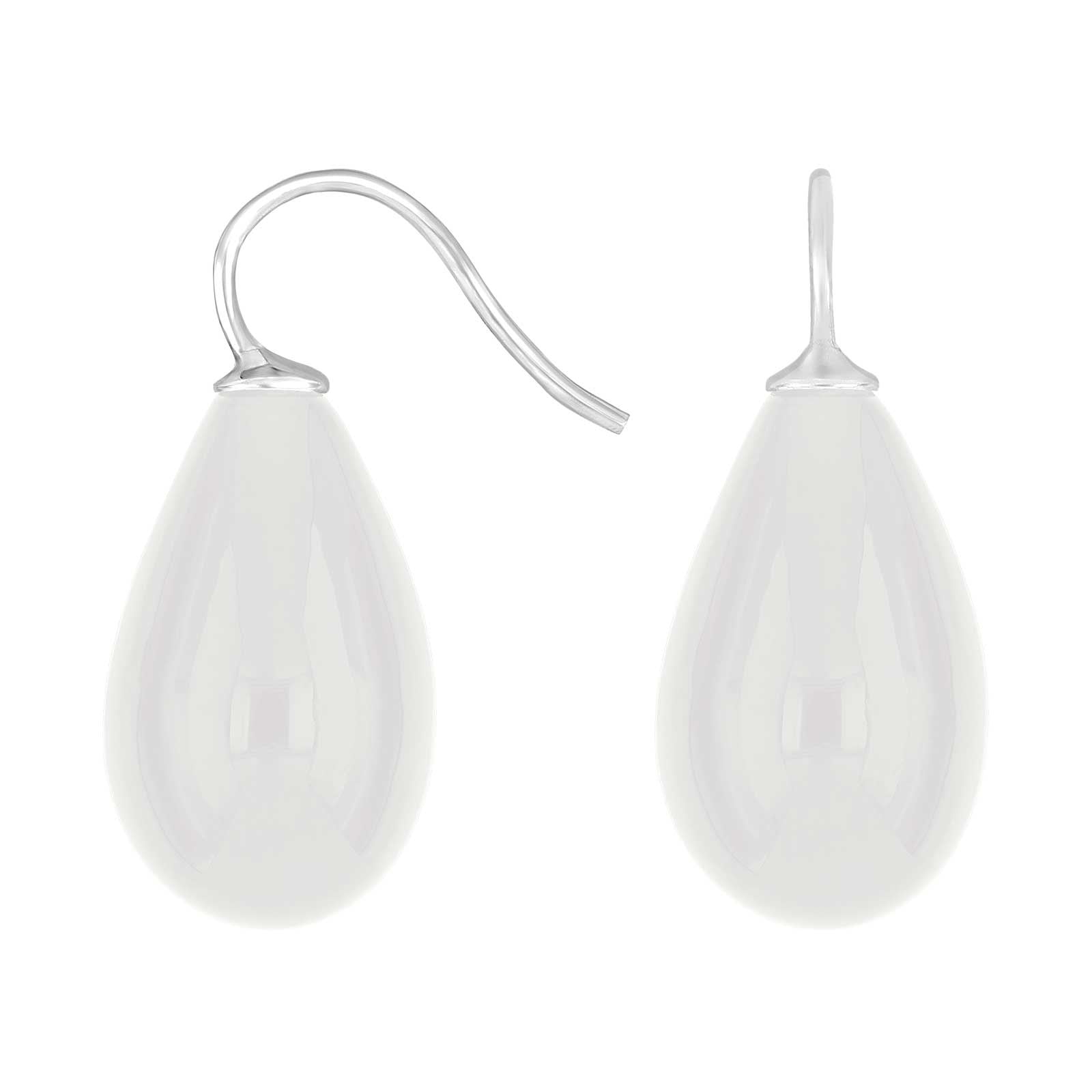 Silver ear. w/Bohemian quartz glass