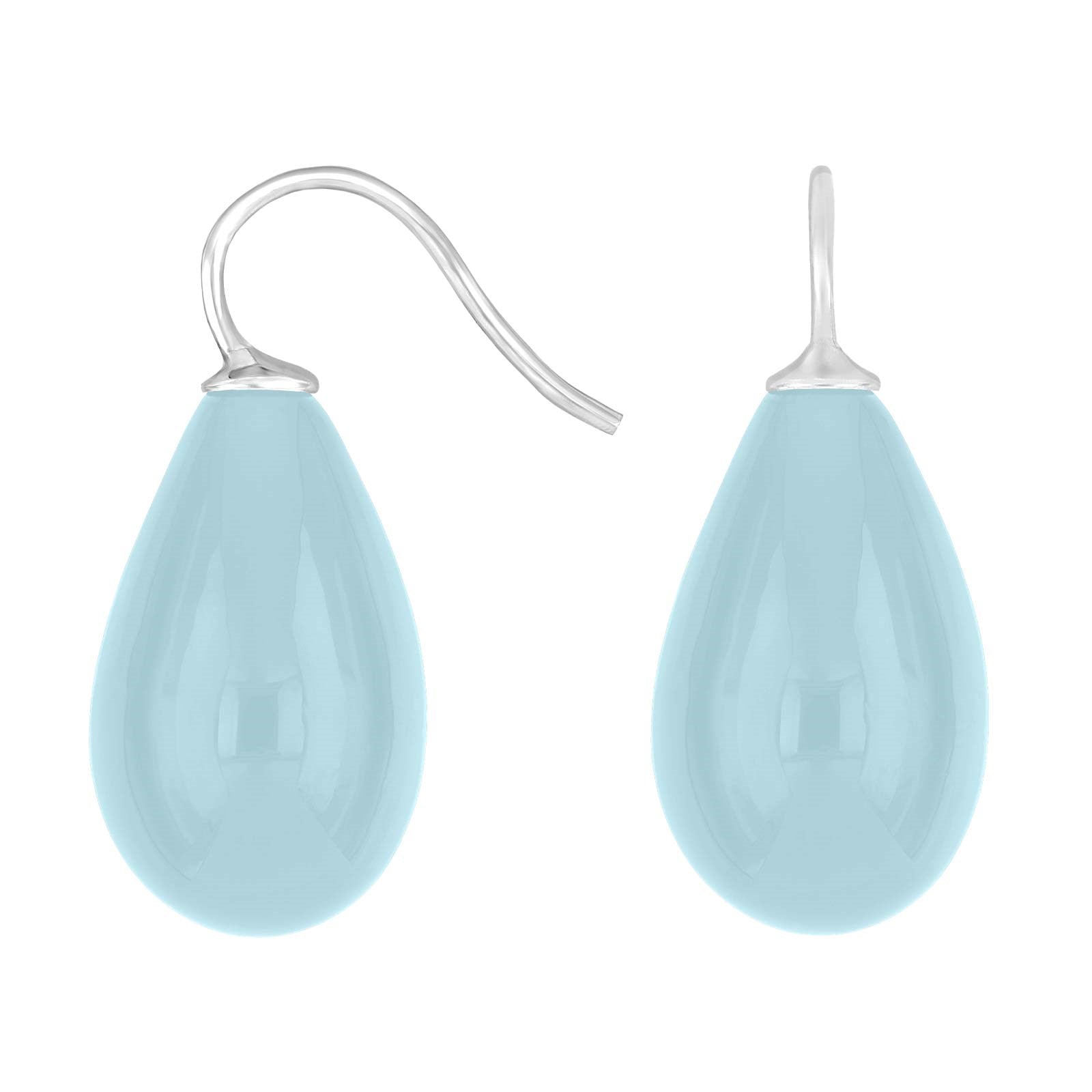 Silver ear. w/Bohemian quartz glass