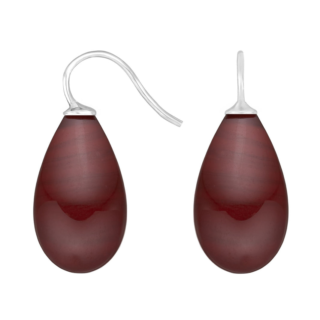 Silver ear. w/Bohemian quartz glass - 87 / Rhodium plated