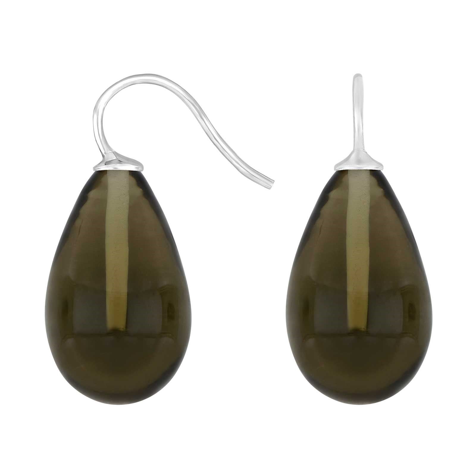 Silver ear. w/Bohemian quartz glass