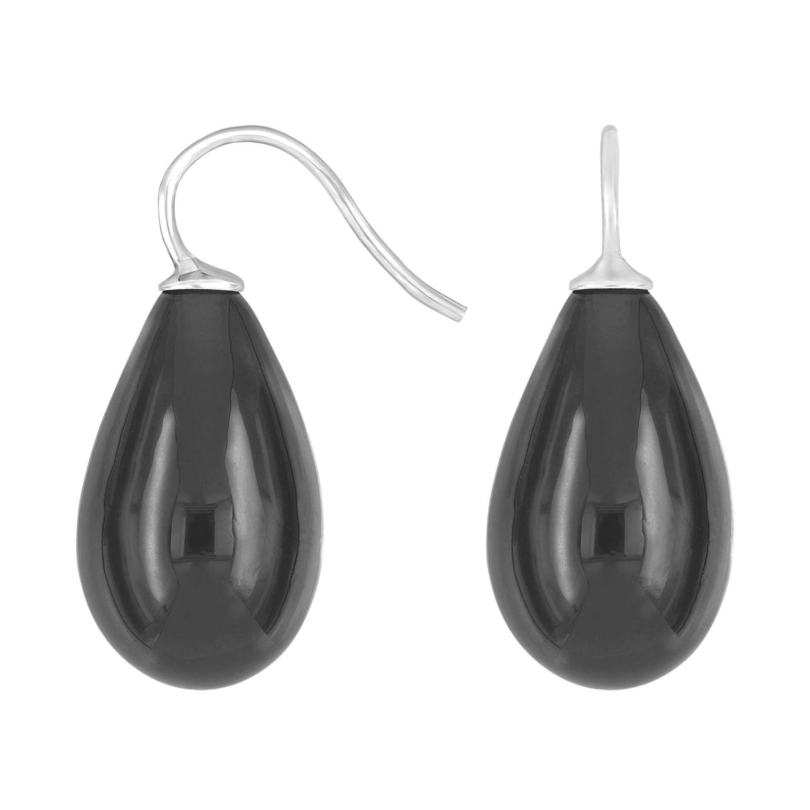 Silver ear. w/Bohemian quartz glass
