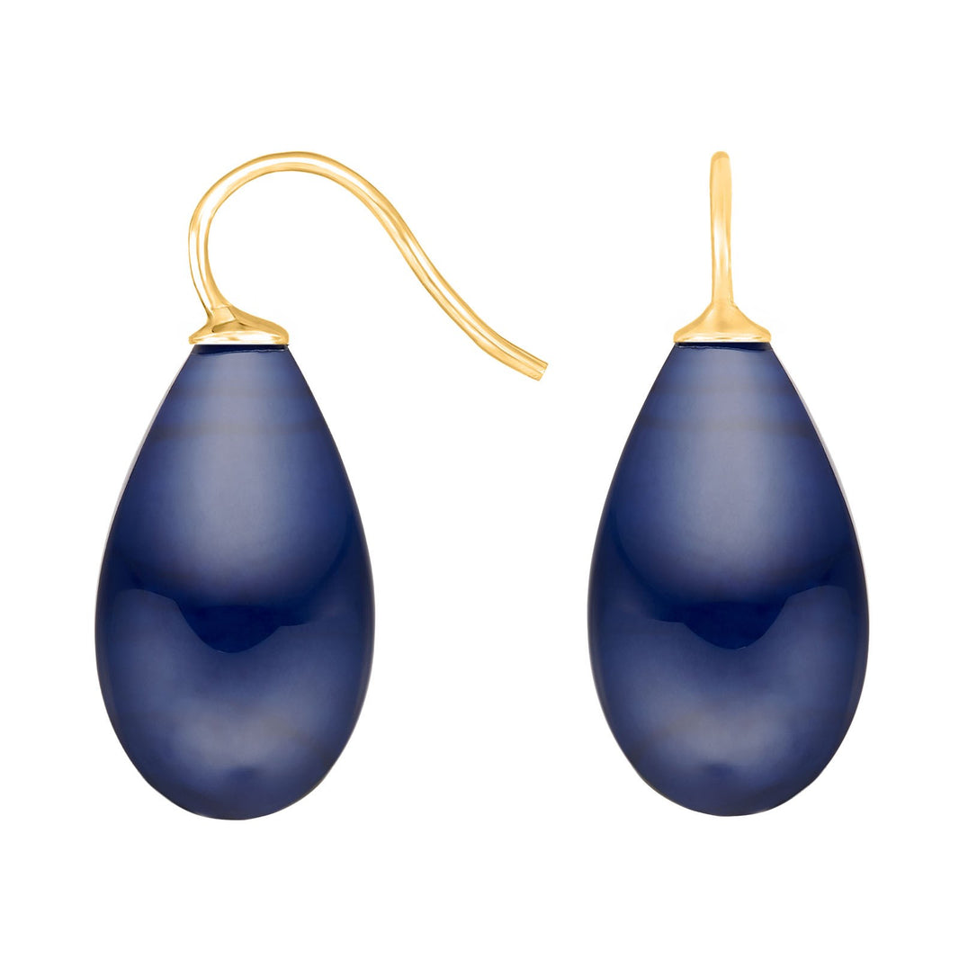 Silver ear. w/Bohemian quartz glass - 46 / Gold plated