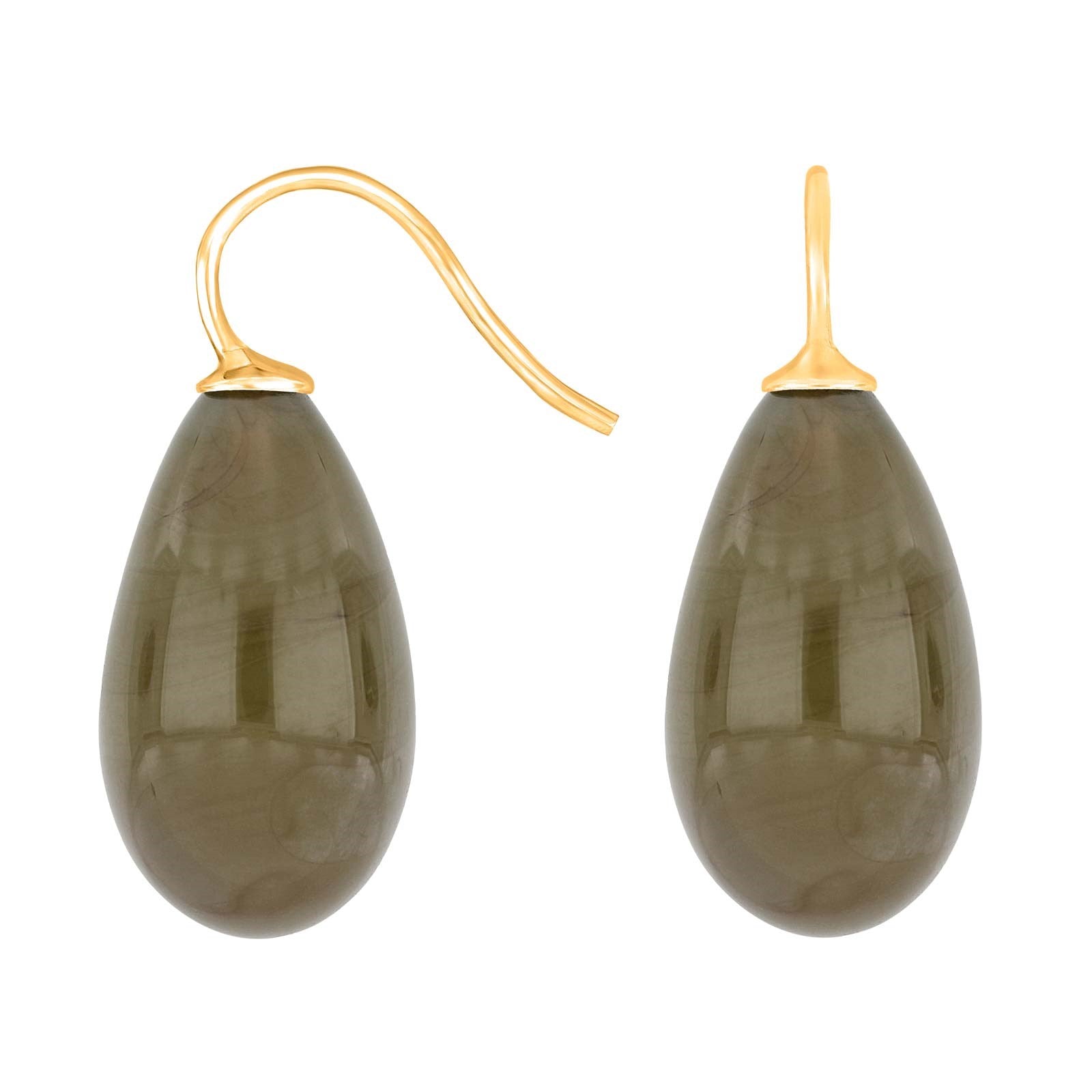 Silver ear. w/Bohemian quartz glass