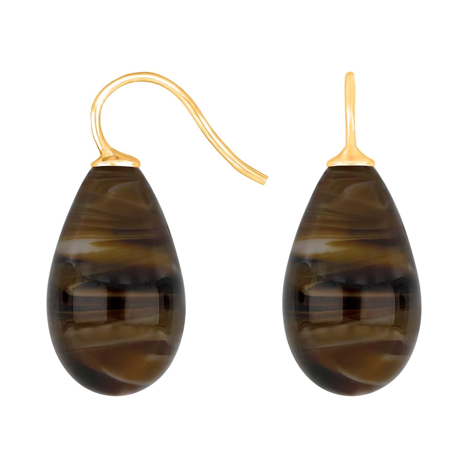 Silver ear. w/Bohemian quartz glass
