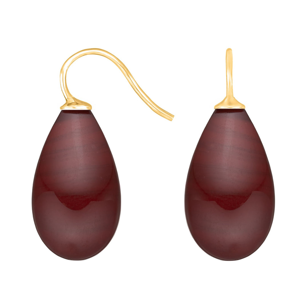 Silver ear. w/Bohemian quartz glass - 87 / Gold plated