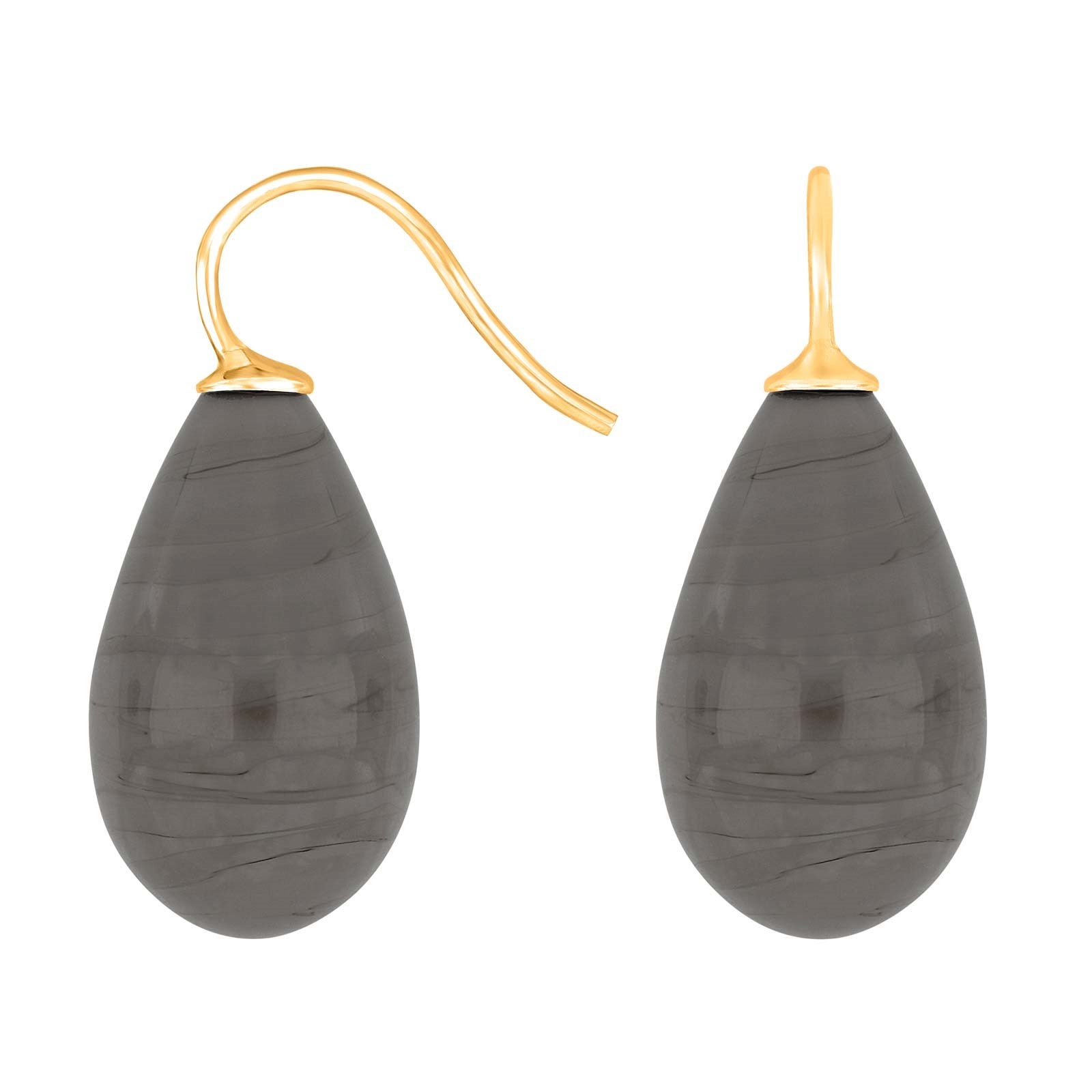 Silver ear. w/Bohemian quartz glass